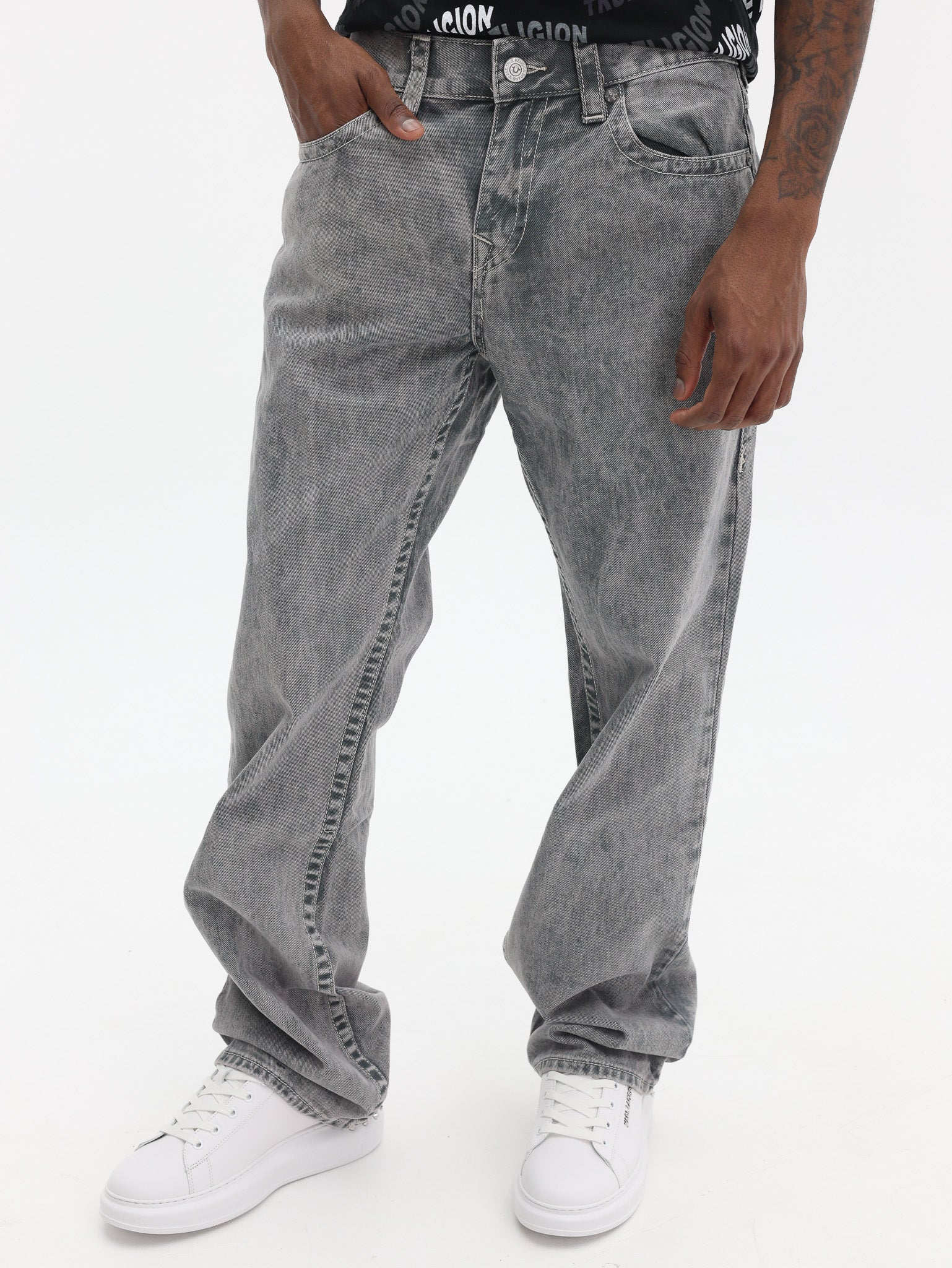 True Religion Billy Sn Flap 34In Shadowlands Acid Wash