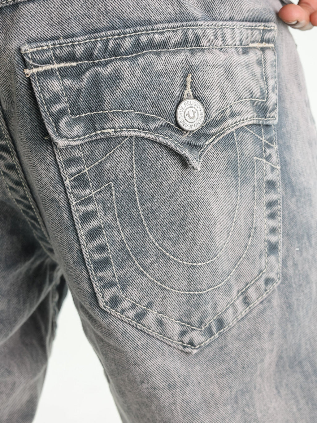 True Religion Billy Sn Flap 34In Shadowlands Acid Wash