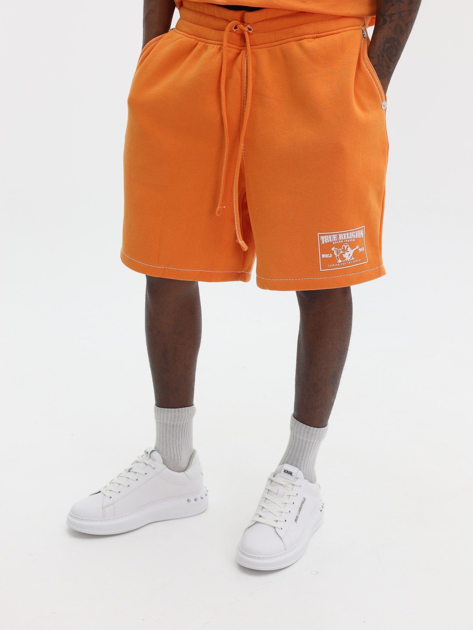 True Religion Big T Sweatshort Orange Ochre