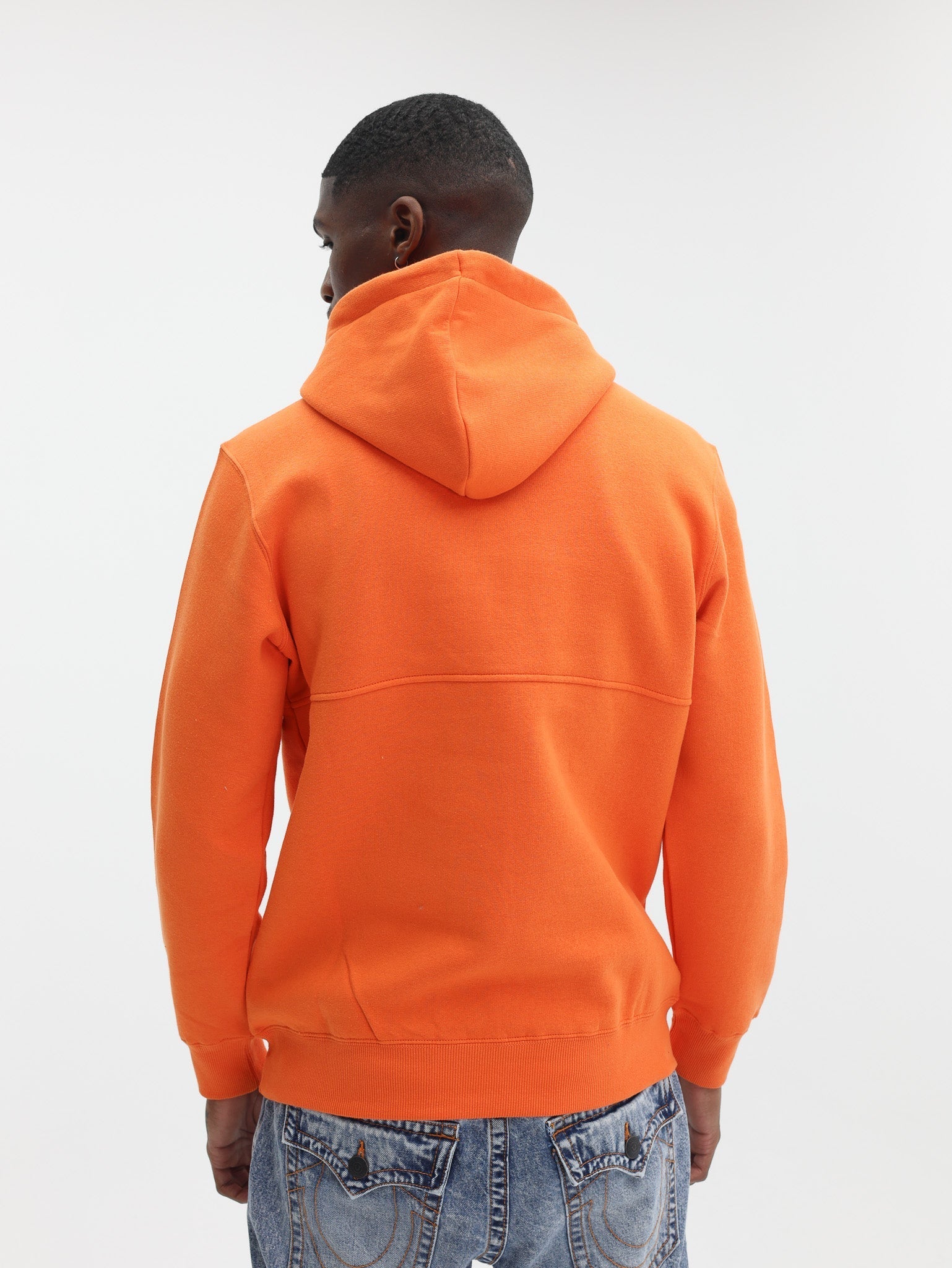 True Religion Fleece Pullover Anorak Mandarin Orange