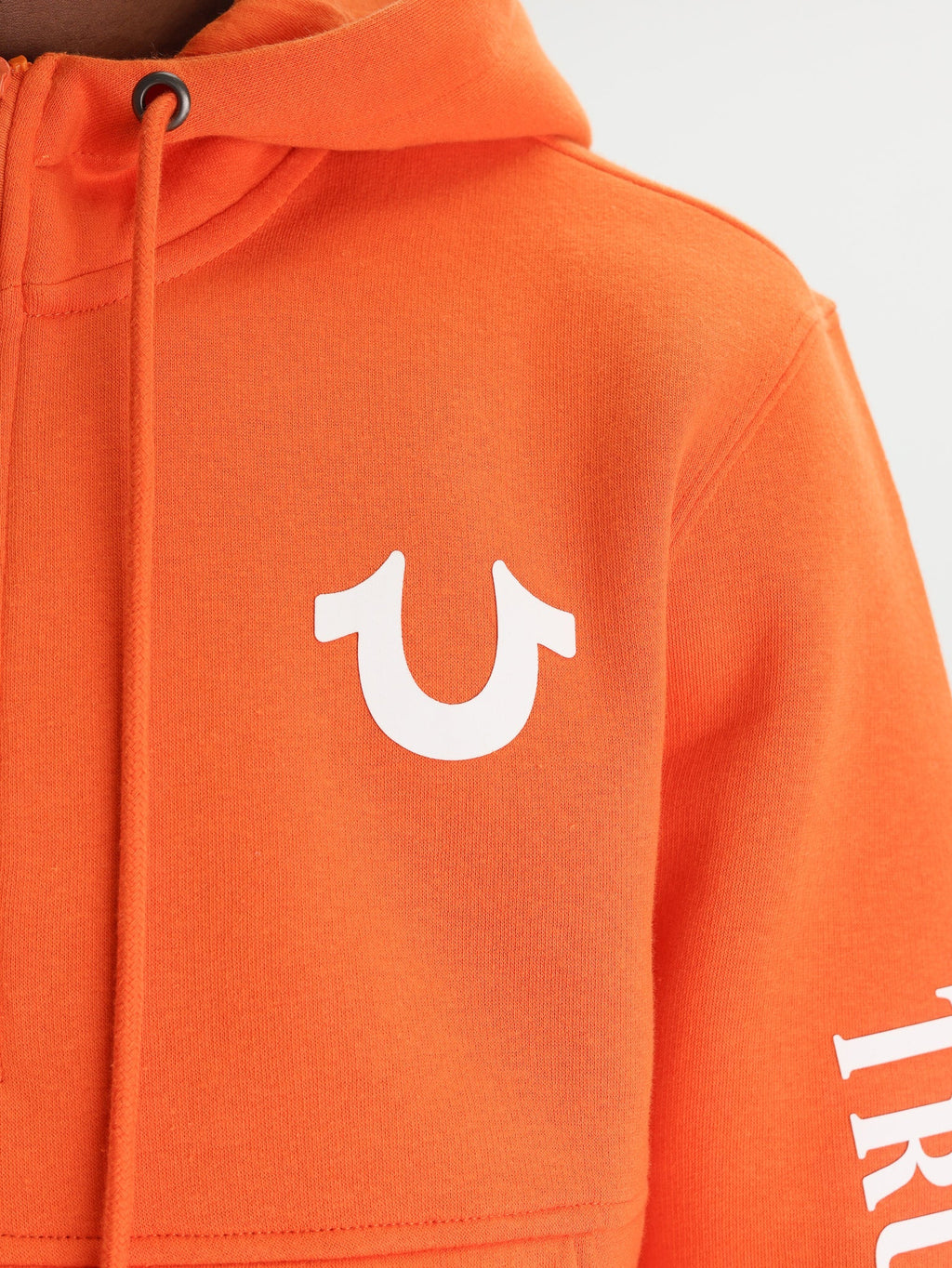 True Religion Fleece Pullover Anorak Mandarin Orange