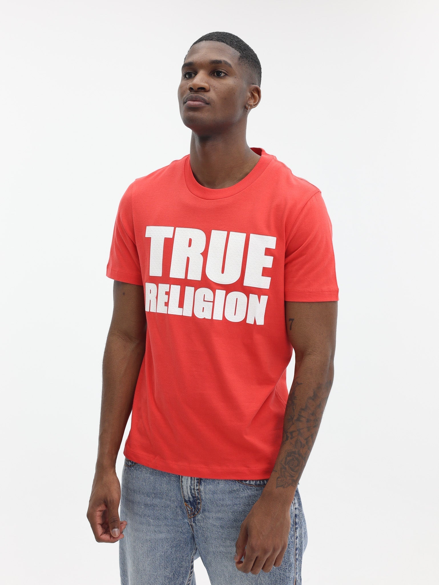 True Religion High Low Hd Tee Poppy Red
