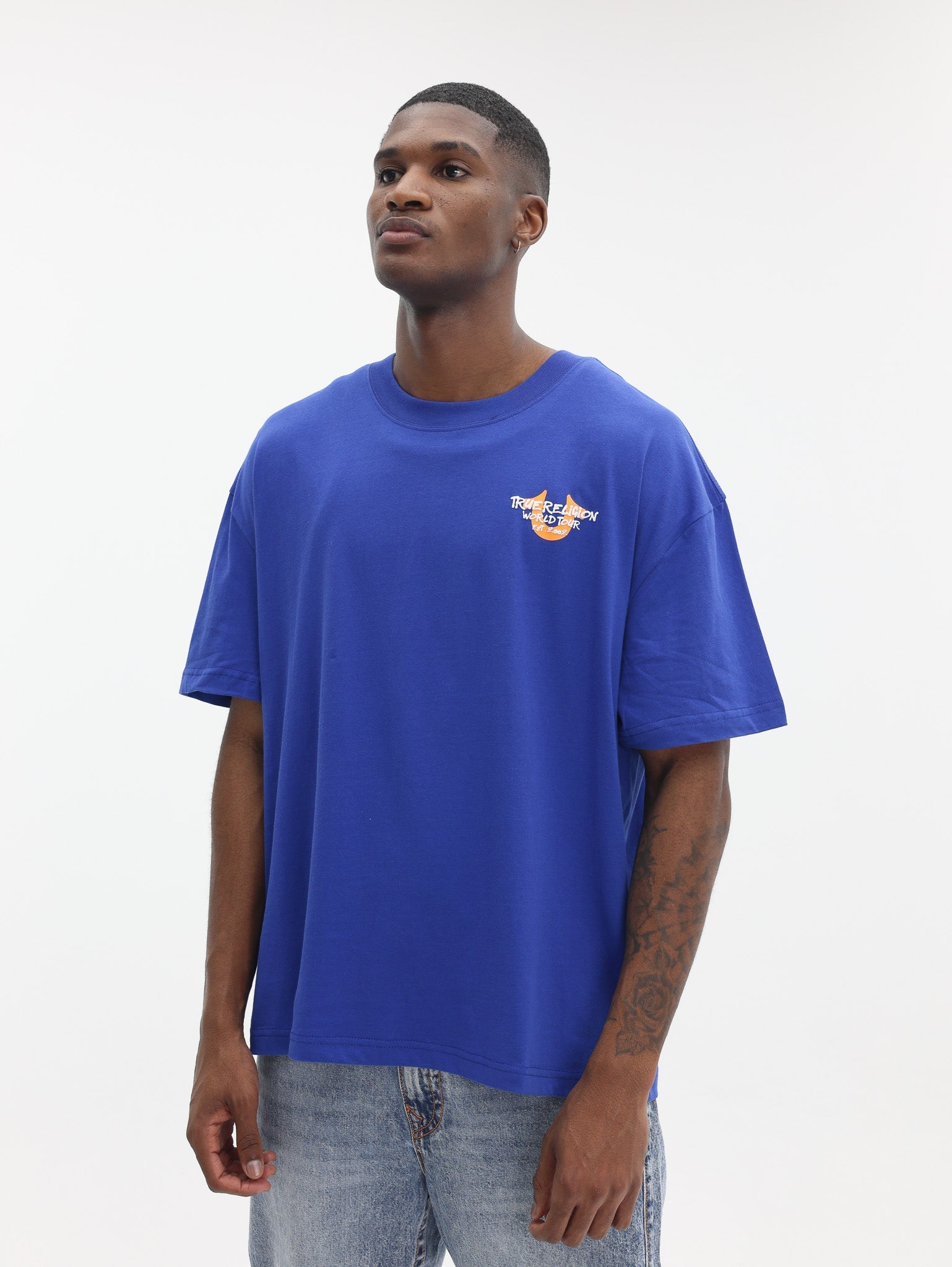 True Religion Ss Fish Eye City Tee Mazarine Blue