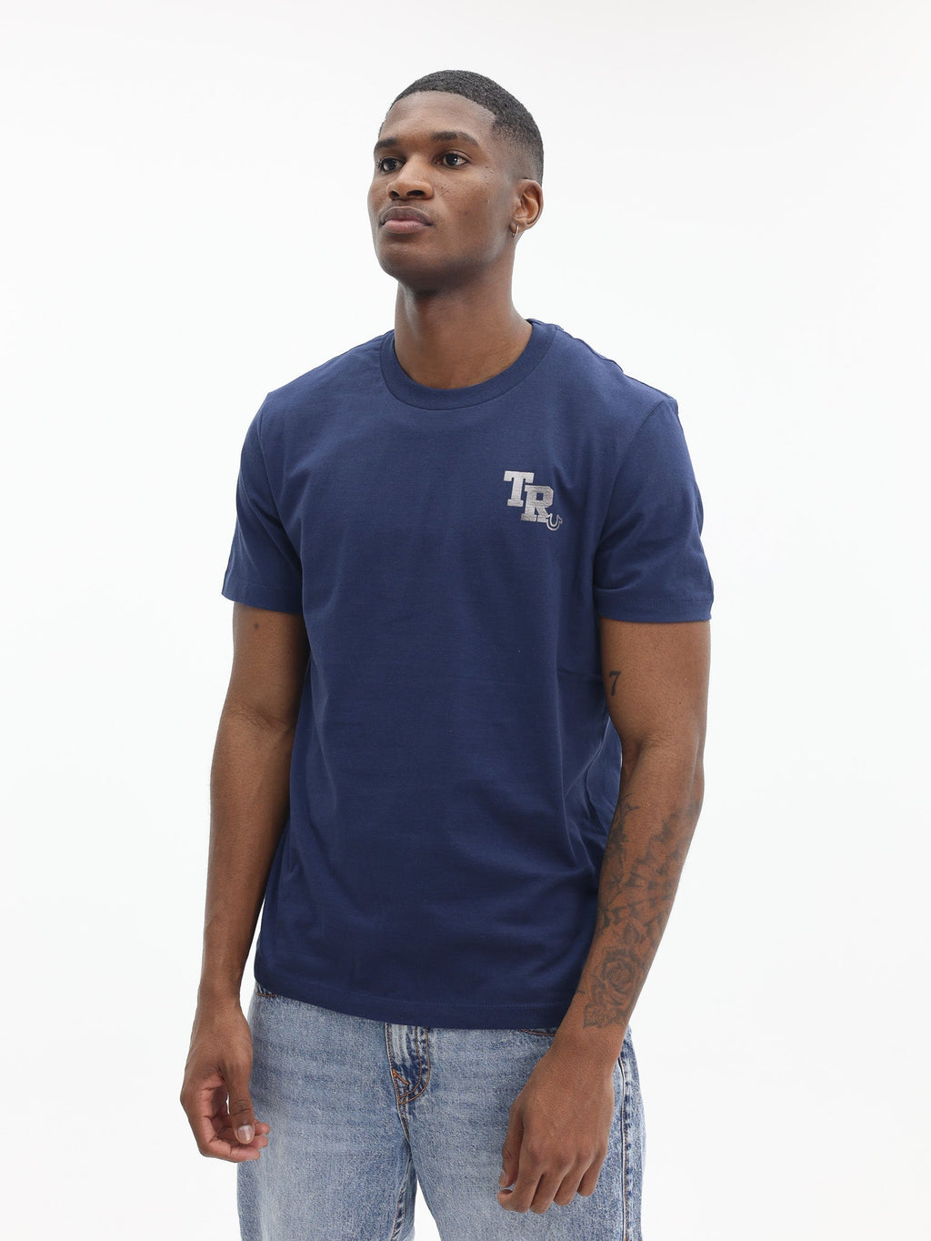 True Religion Tru Foil Tee Dress Blue