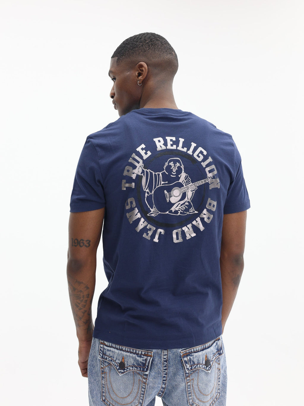 True Religion Tru Foil Tee Dress Blue