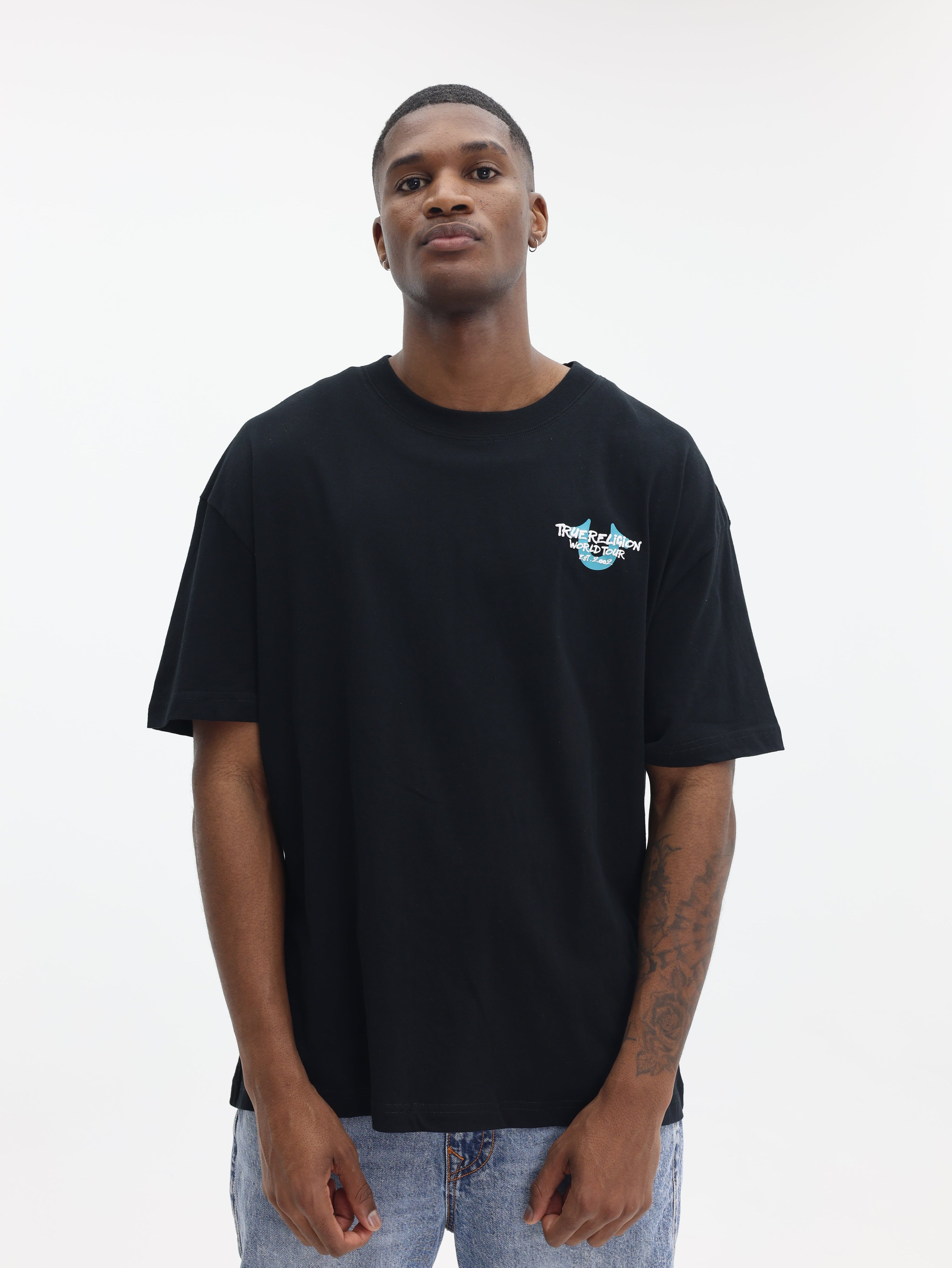 True Religion Ss Fish Eye City Tee Jet Black