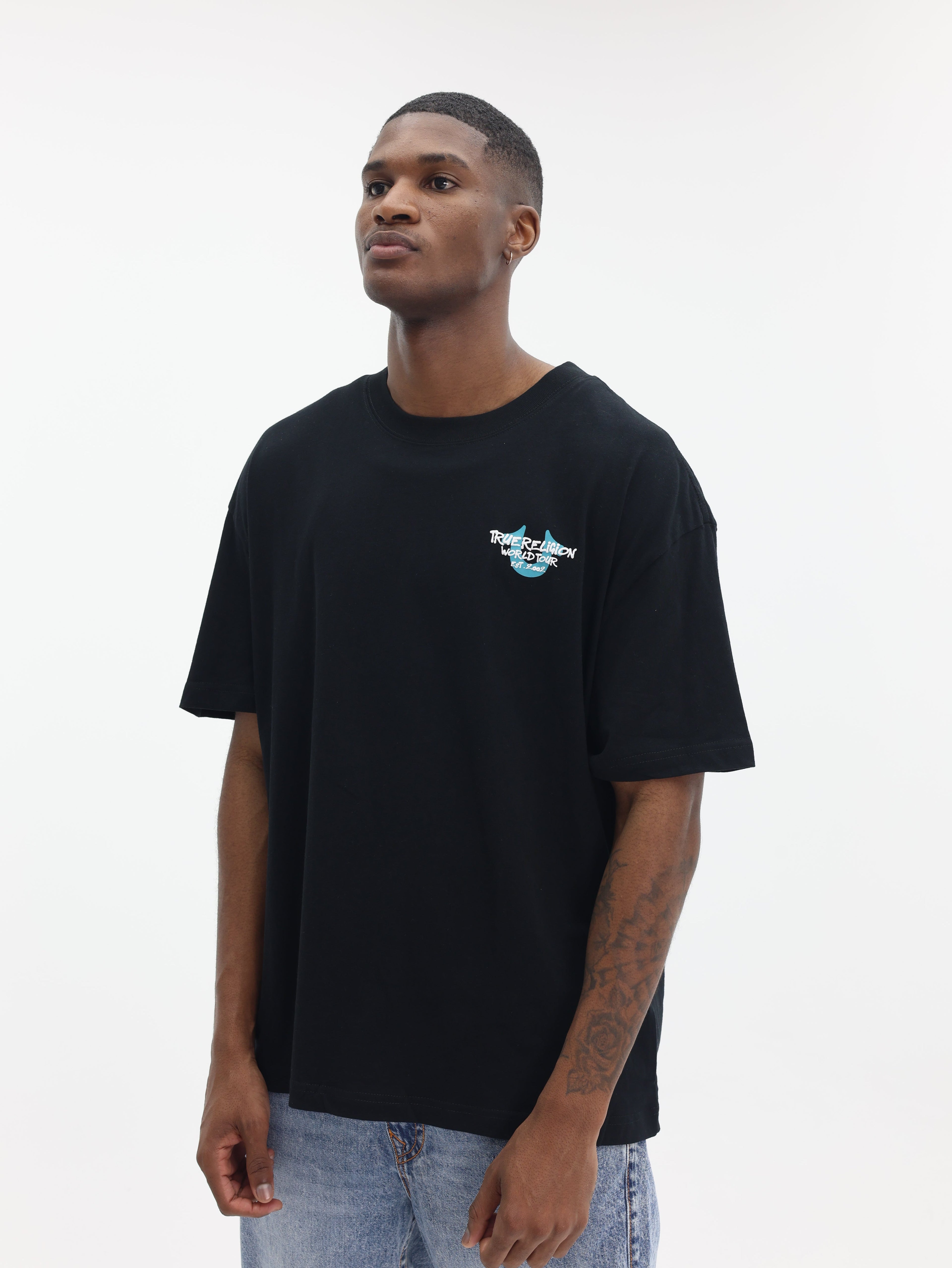 True Religion Ss Fish Eye City Tee Jet Black