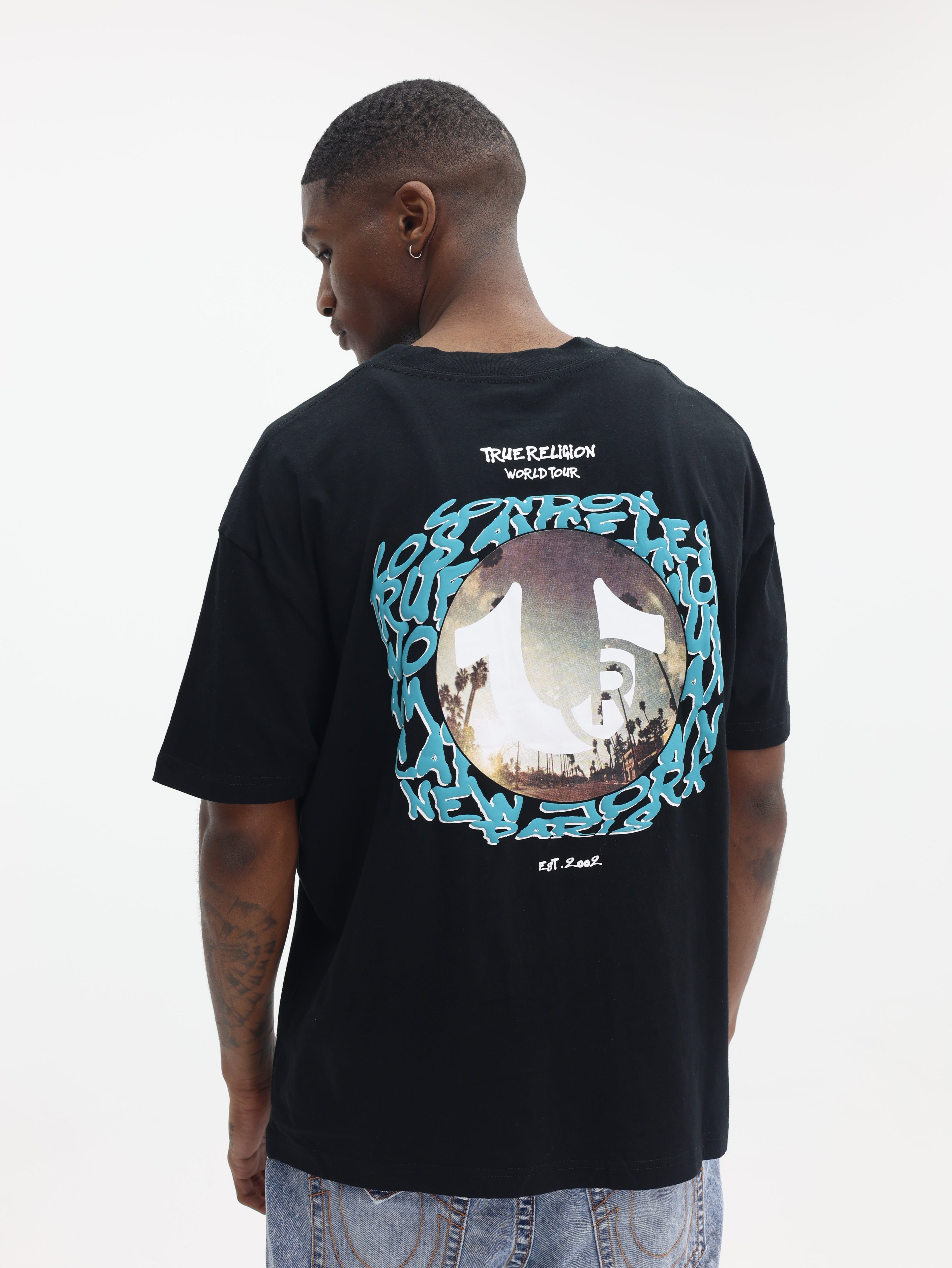 True Religion Ss Fish Eye City Tee Jet Black