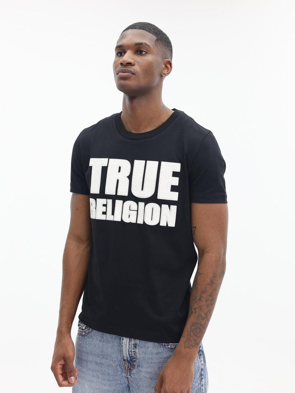 True Religion High Low Hd Tee Jet Black