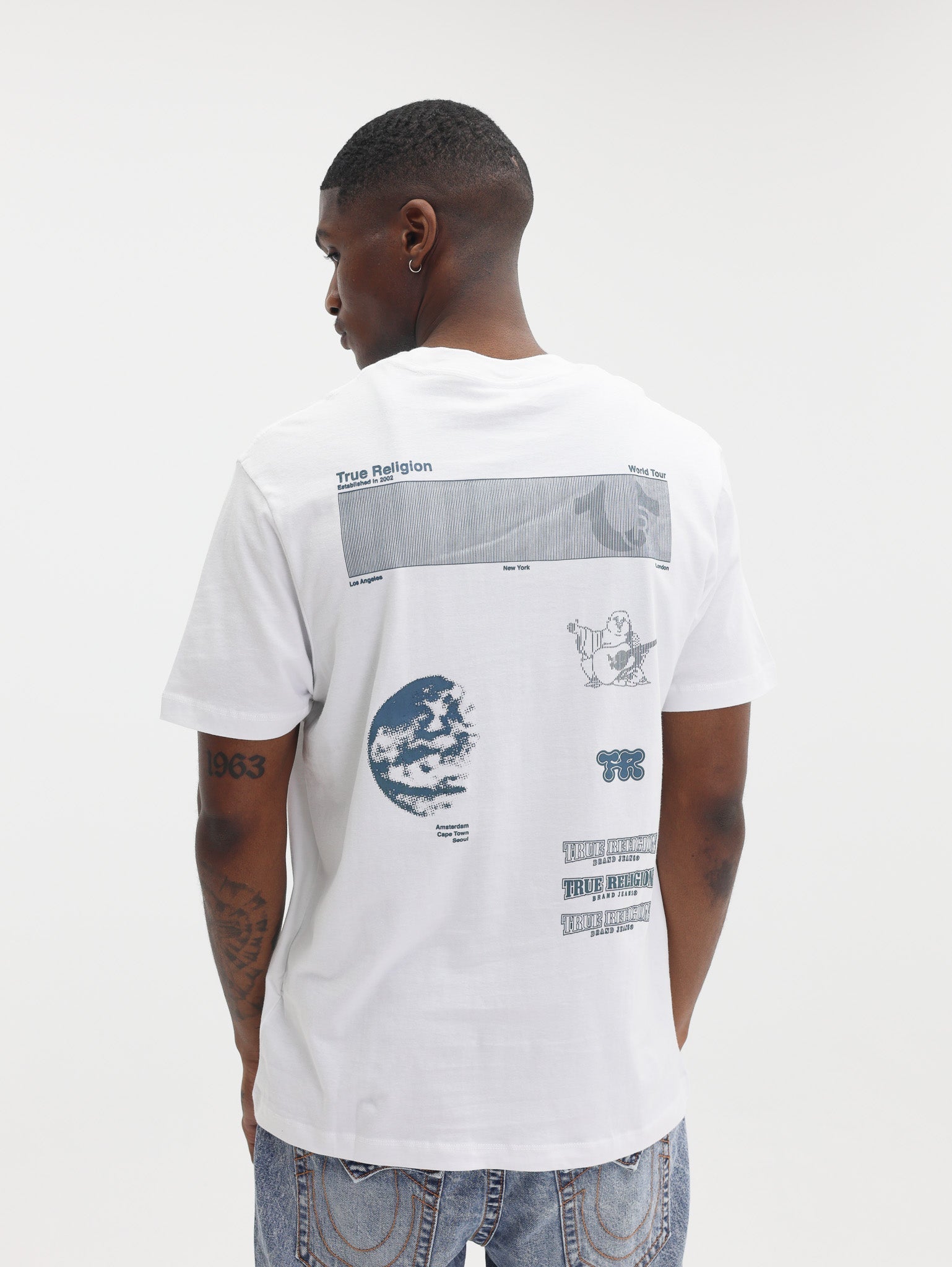 True Religion Ss Tr Space Tee Optic White
