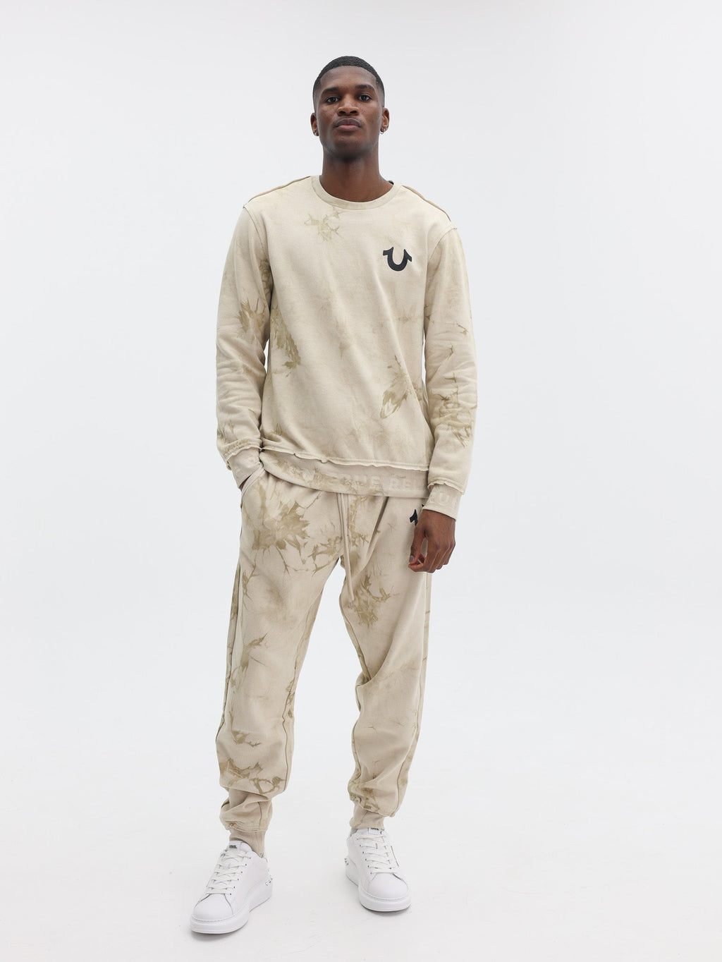 True Religion Debossed Rib Pullover Tapioca