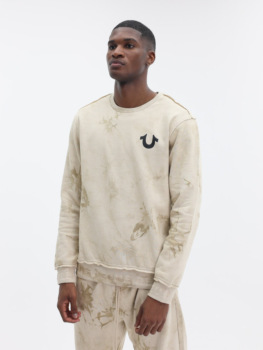 True Religion Debossed Rib Pullover Tapioca