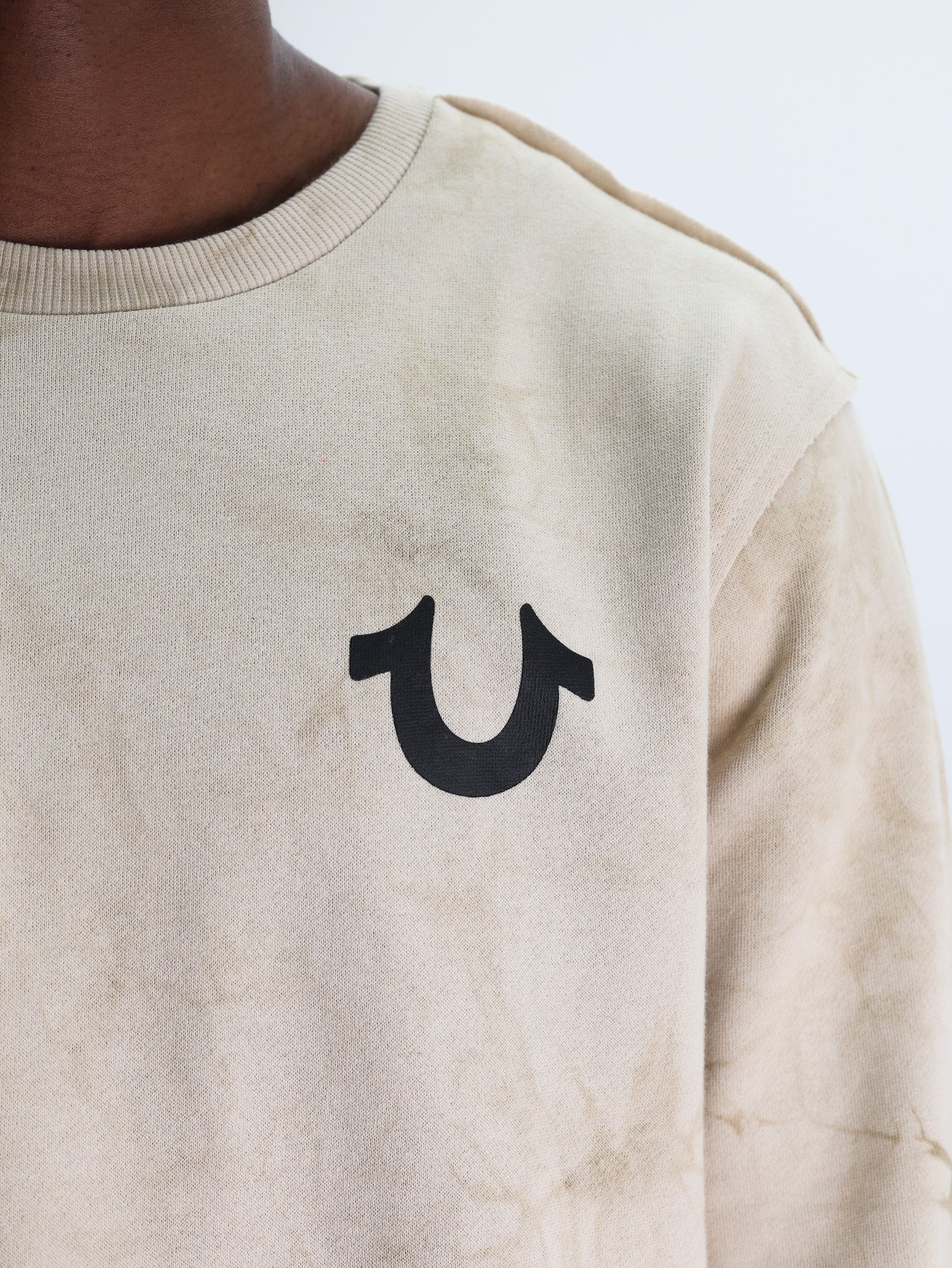 True Religion Debossed Rib Pullover Tapioca