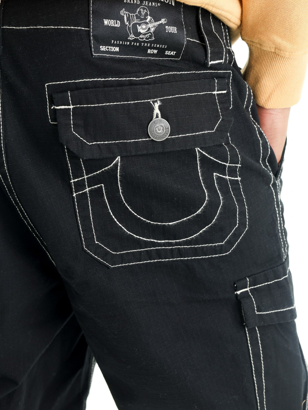 True Religion Ripstop Sn Cargo Flap Short Jet Black