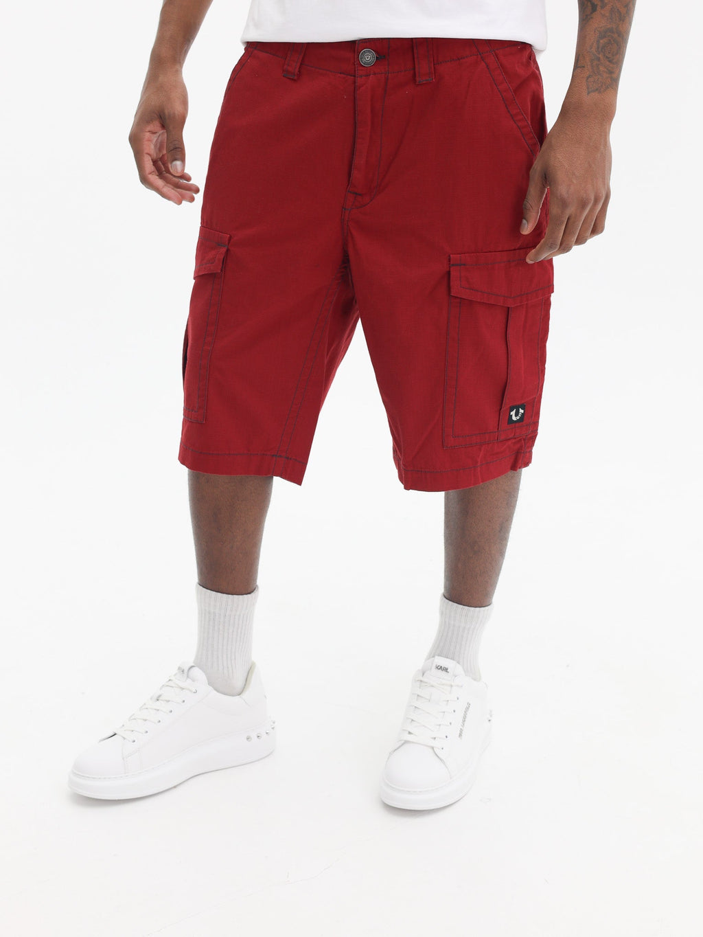 True Religion Ripstop Sn Cargo Flap Short Red Dahlia