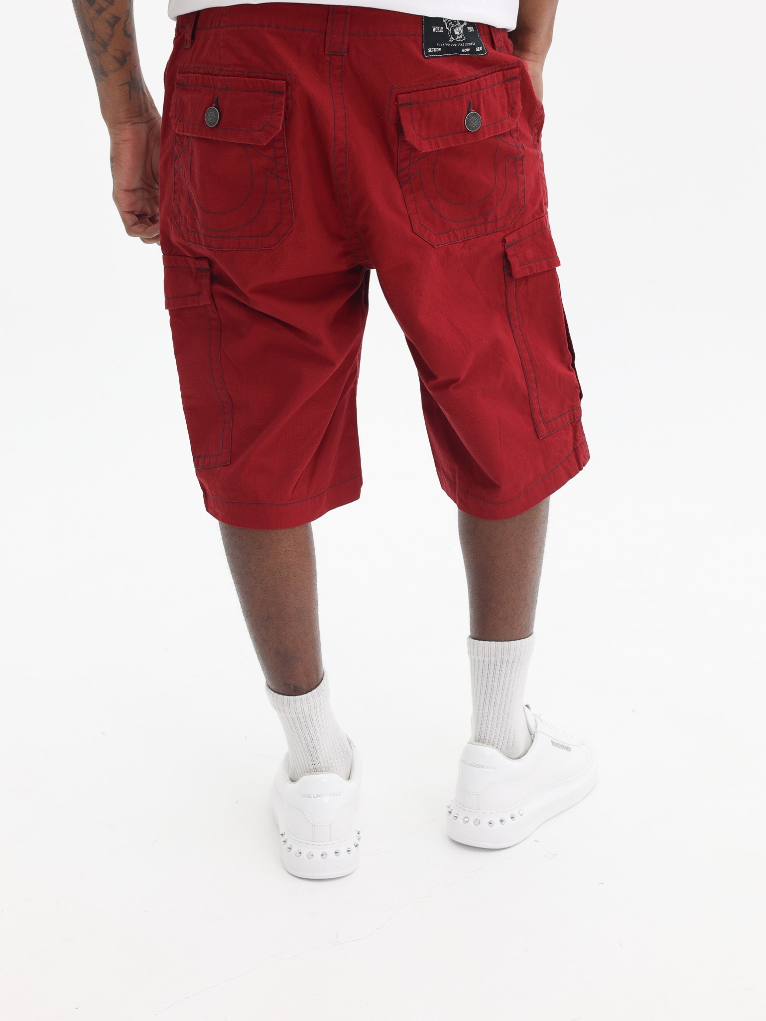 True Religion Ripstop Sn Cargo Flap Short Red Dahlia