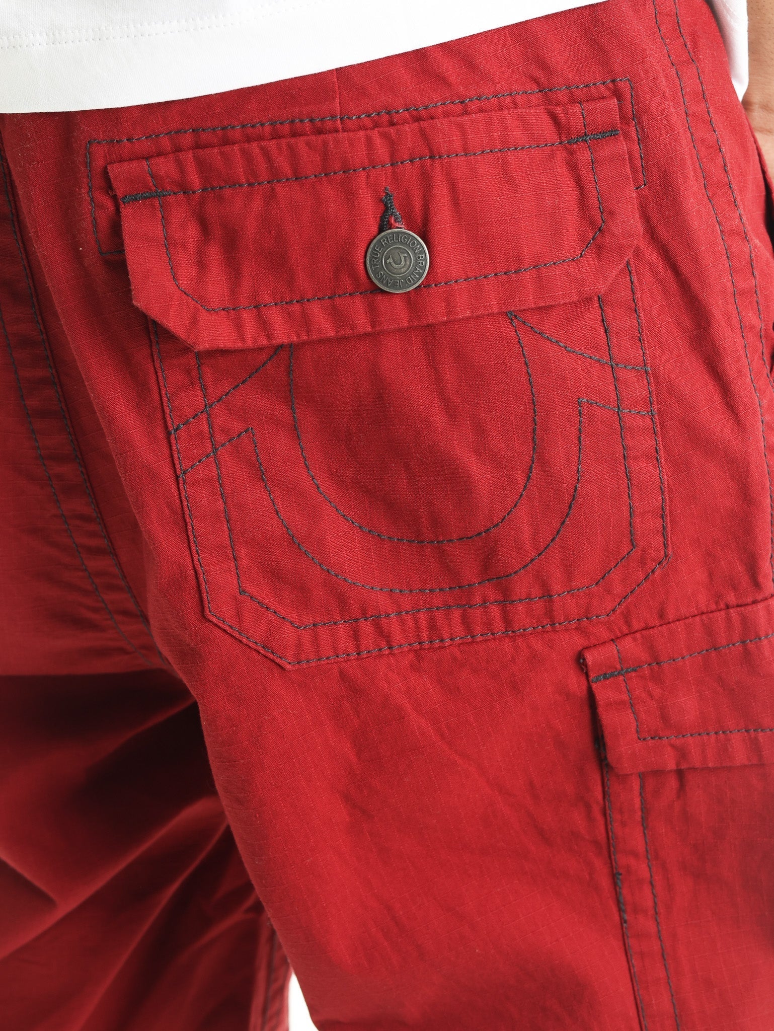 True Religion Ripstop Sn Cargo Flap Short Red Dahlia