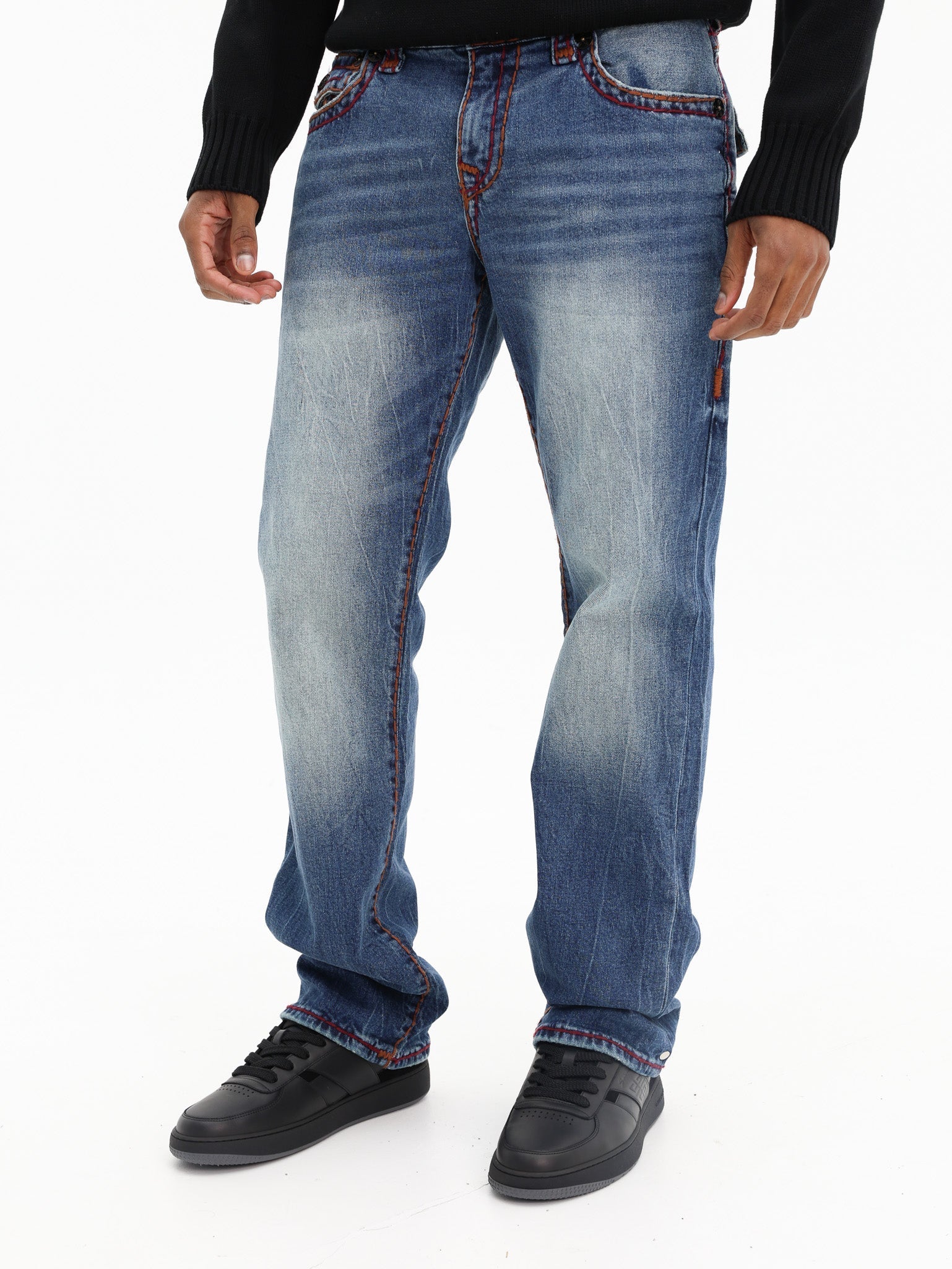 True Religion Jeans Ricky Flap Worn Trophy Medium Wash