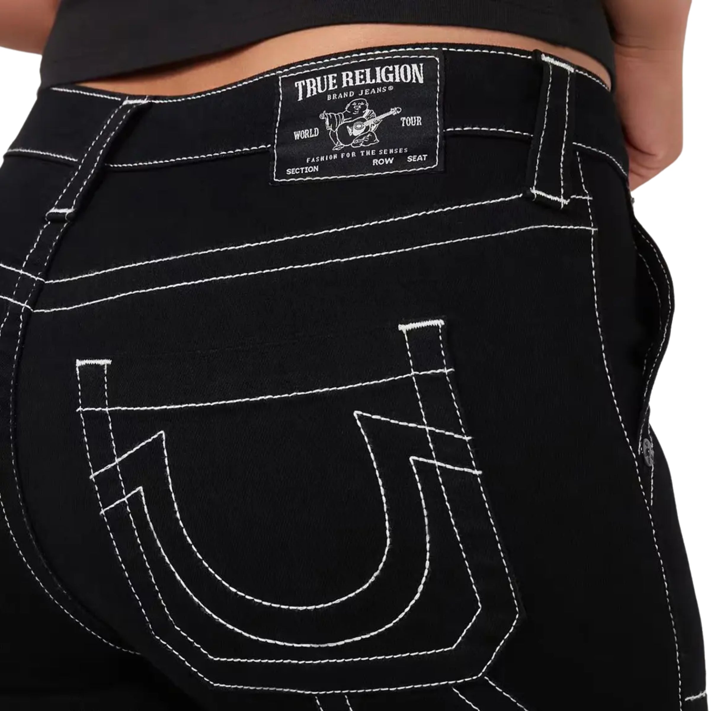 TRUE RELIGION JEAN CARPENTER BECCA MR BOOTCUT 2SB BLACK RINSE