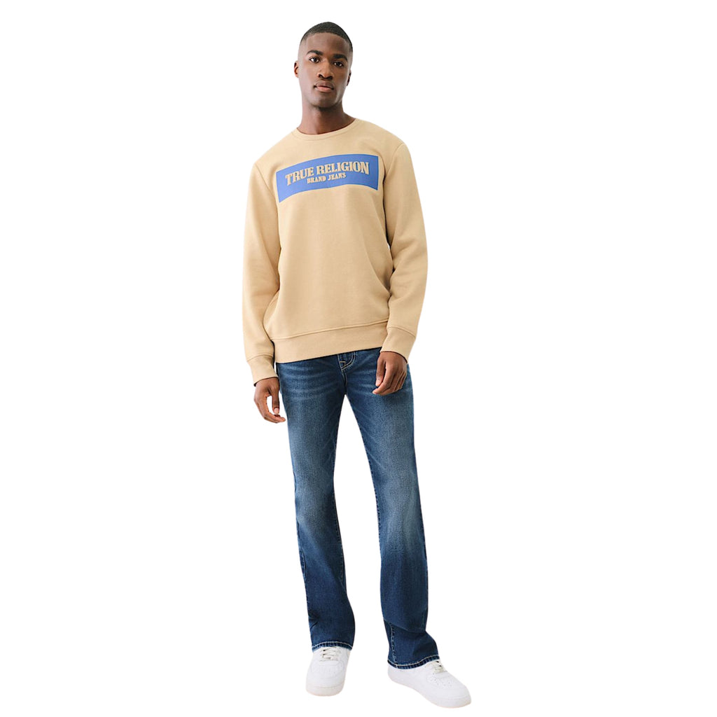 TRUE RELIGION EMBOSSED ARCH SWEATSHIRT TRAVERTINE