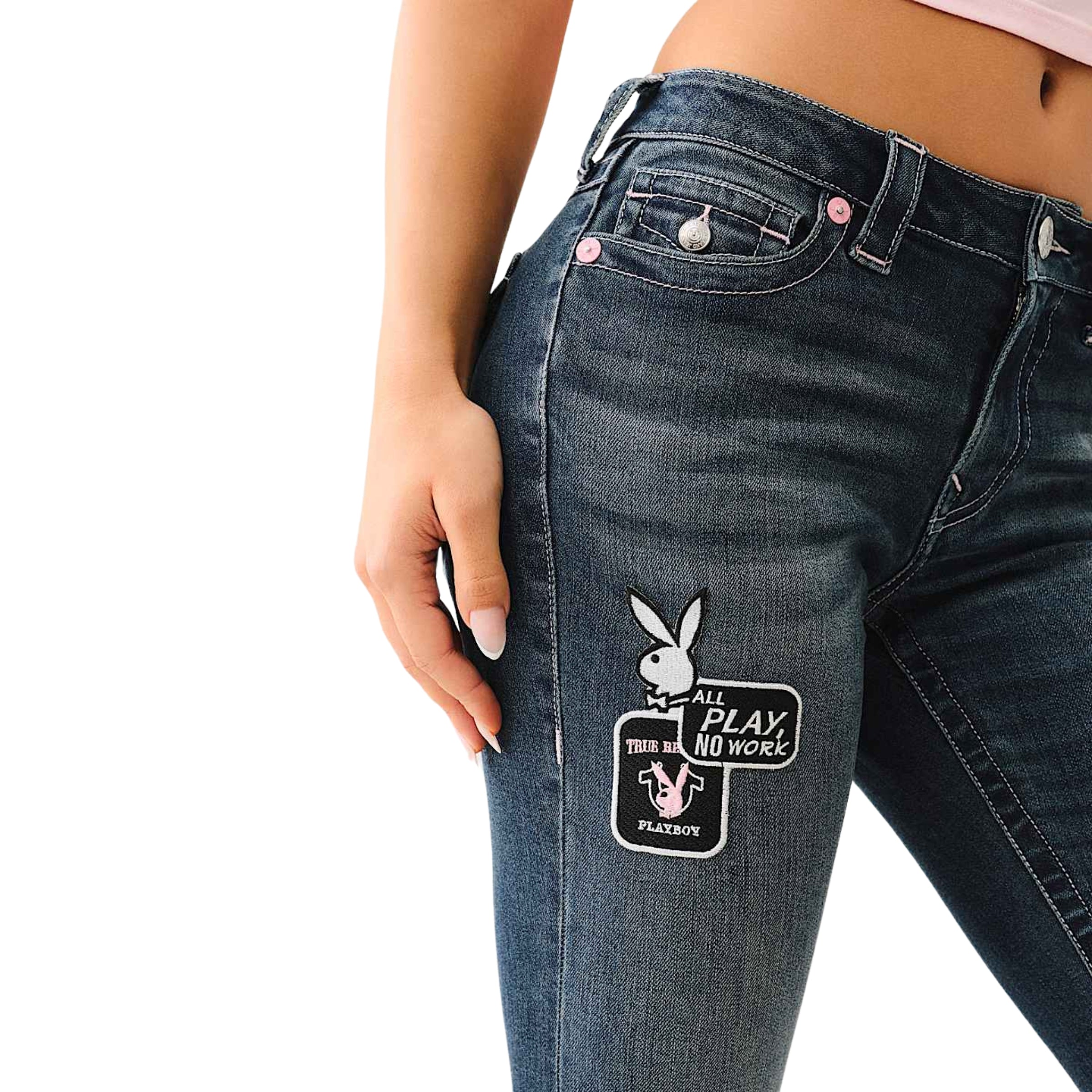 TRUE RELIGION TR X PB MR BECCA BOOTCUT JEANS DARK WASH