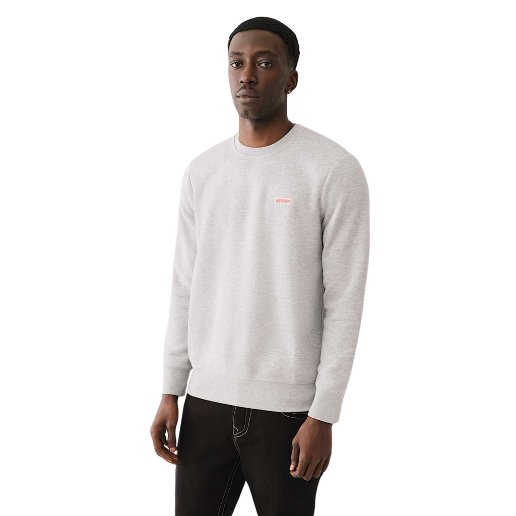 TRUE RELIGION OG LABEL CREW SWEATSHIRT HEATHER GREY