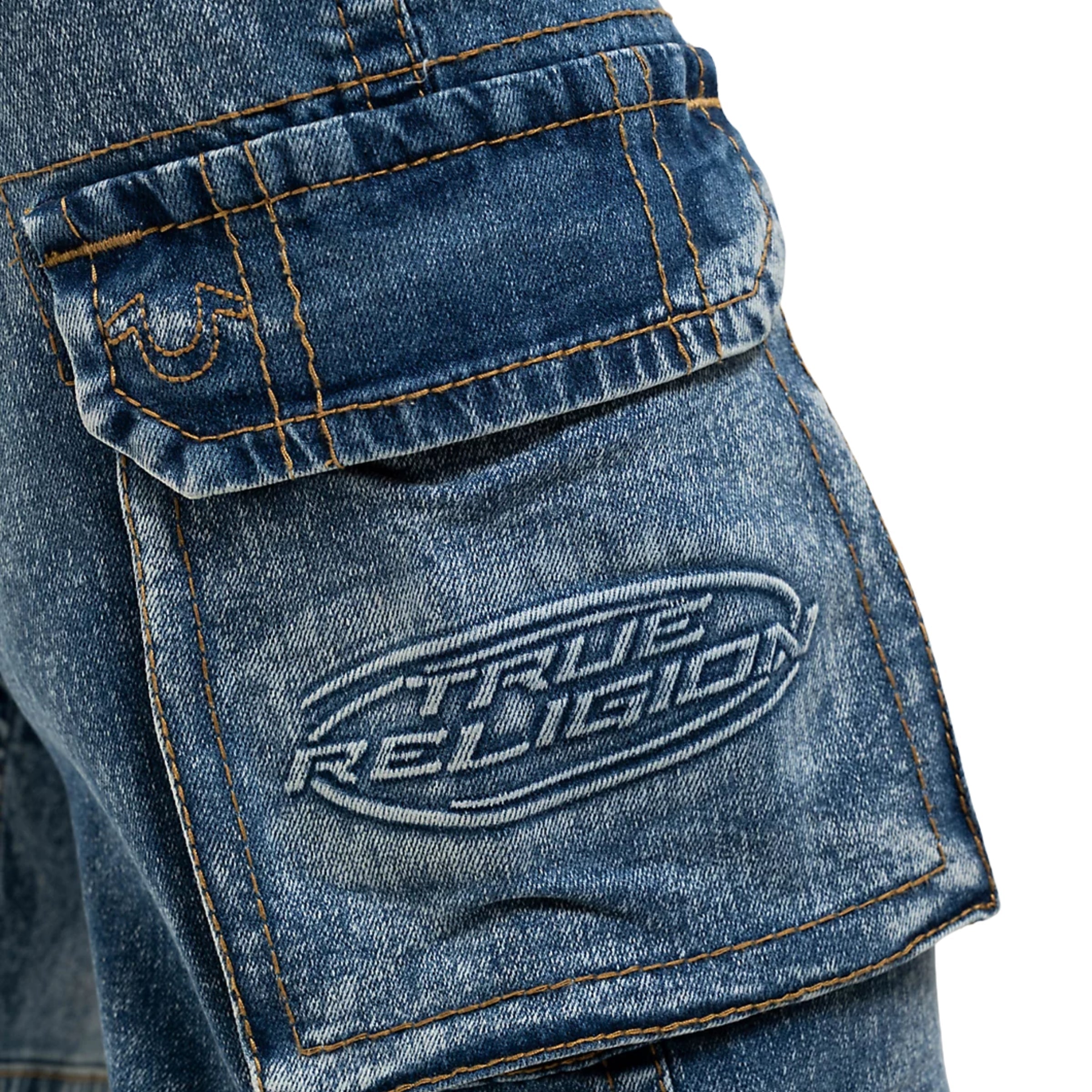 TRUE RELIGION SIDE ZIP MILITARY CARGO BIG T CASSIOPEIA