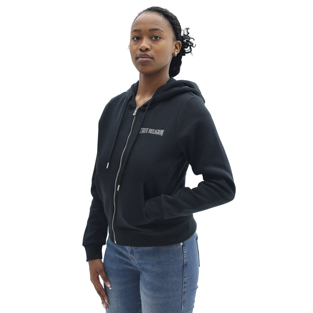TRUE RELIGION CRYSTAL WING HS ZIP HOODIE JET BLACK