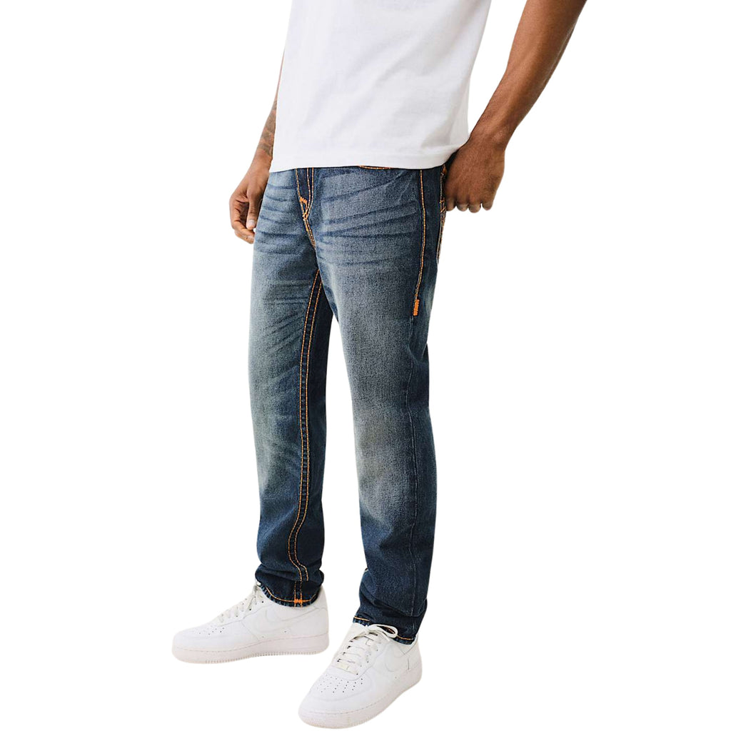 TRUE RELIGION JEANS ROCCO NF PIKSTITCH 32IN TRAVIS DARK WASH