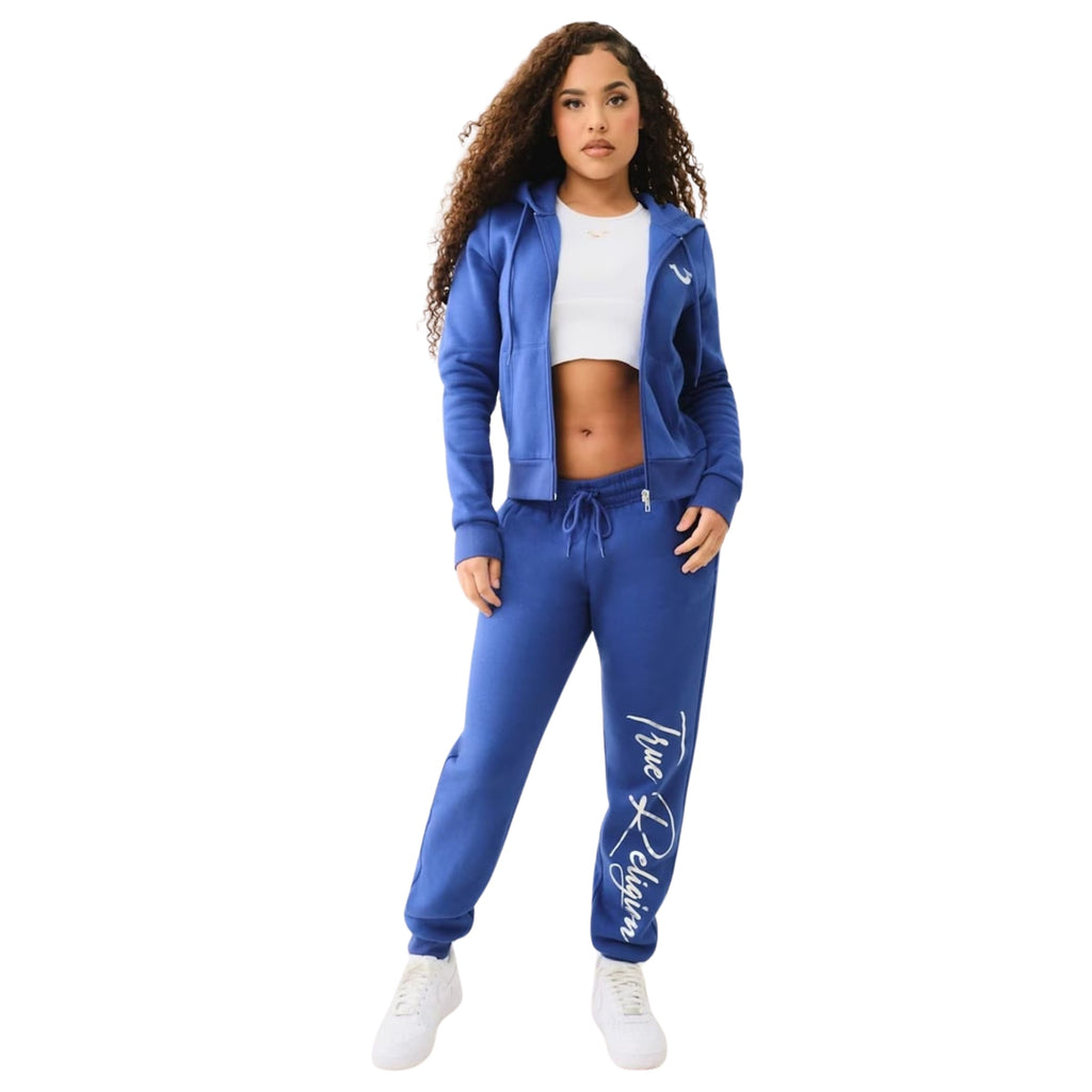 TRUE RELIGION FOIL HS ZIP HOODIE SODALITE BLUE