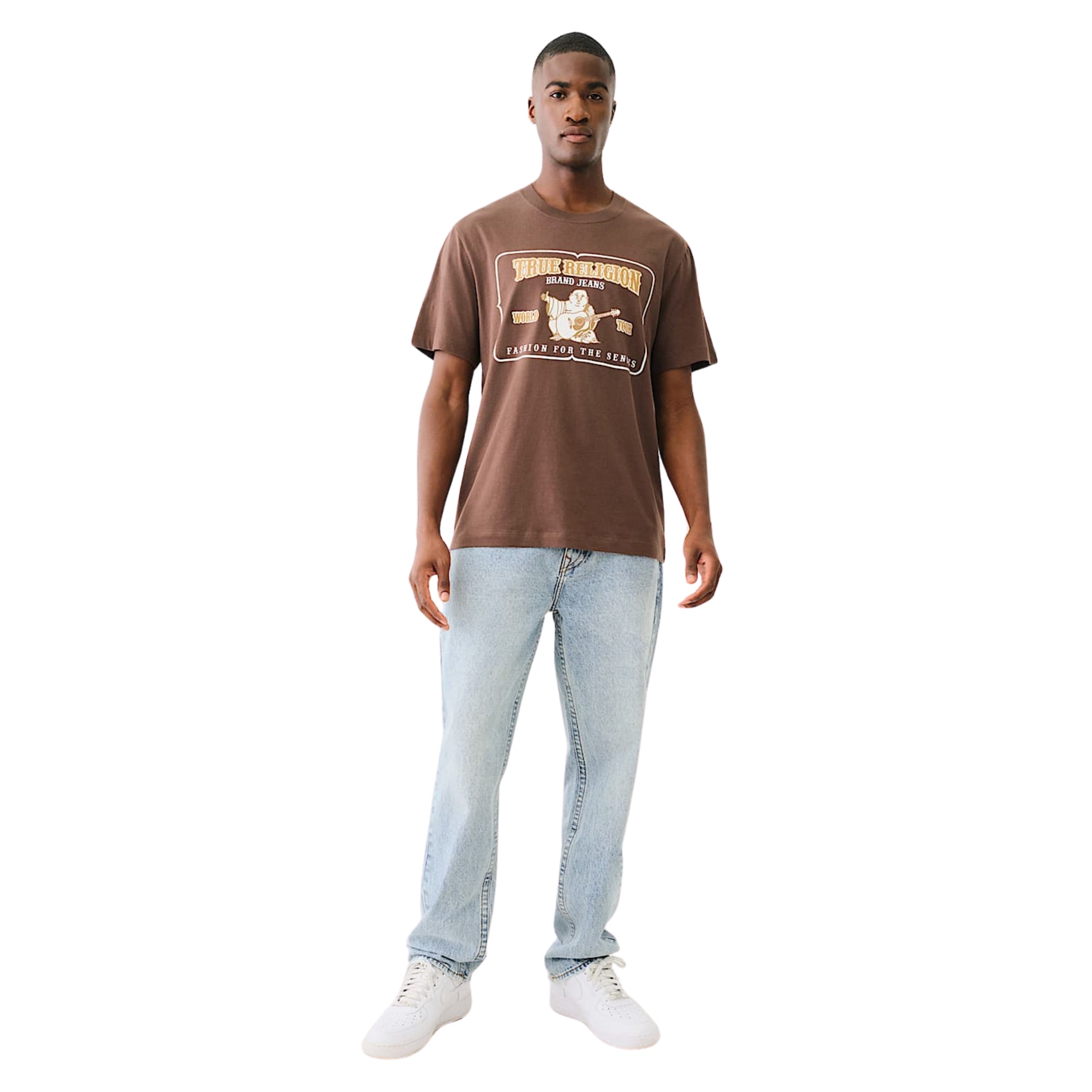 TRUE RELIGION CREW HIGH DENSITY SRS RAILROAD TEE BRACKEN