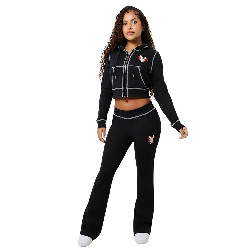 TRUE RELIGION TRXPB CRYSTAL MR BOOTCUT PANTS JET BLACK