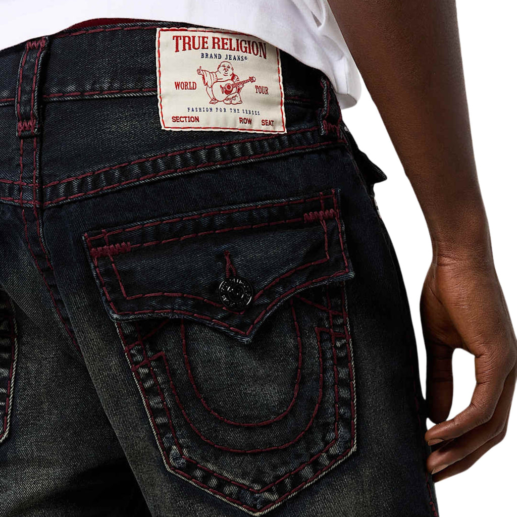 TRUE RELIGION JEANS ROCCO SUPER T FLAP 32IN NEKKAR DARK WASH
