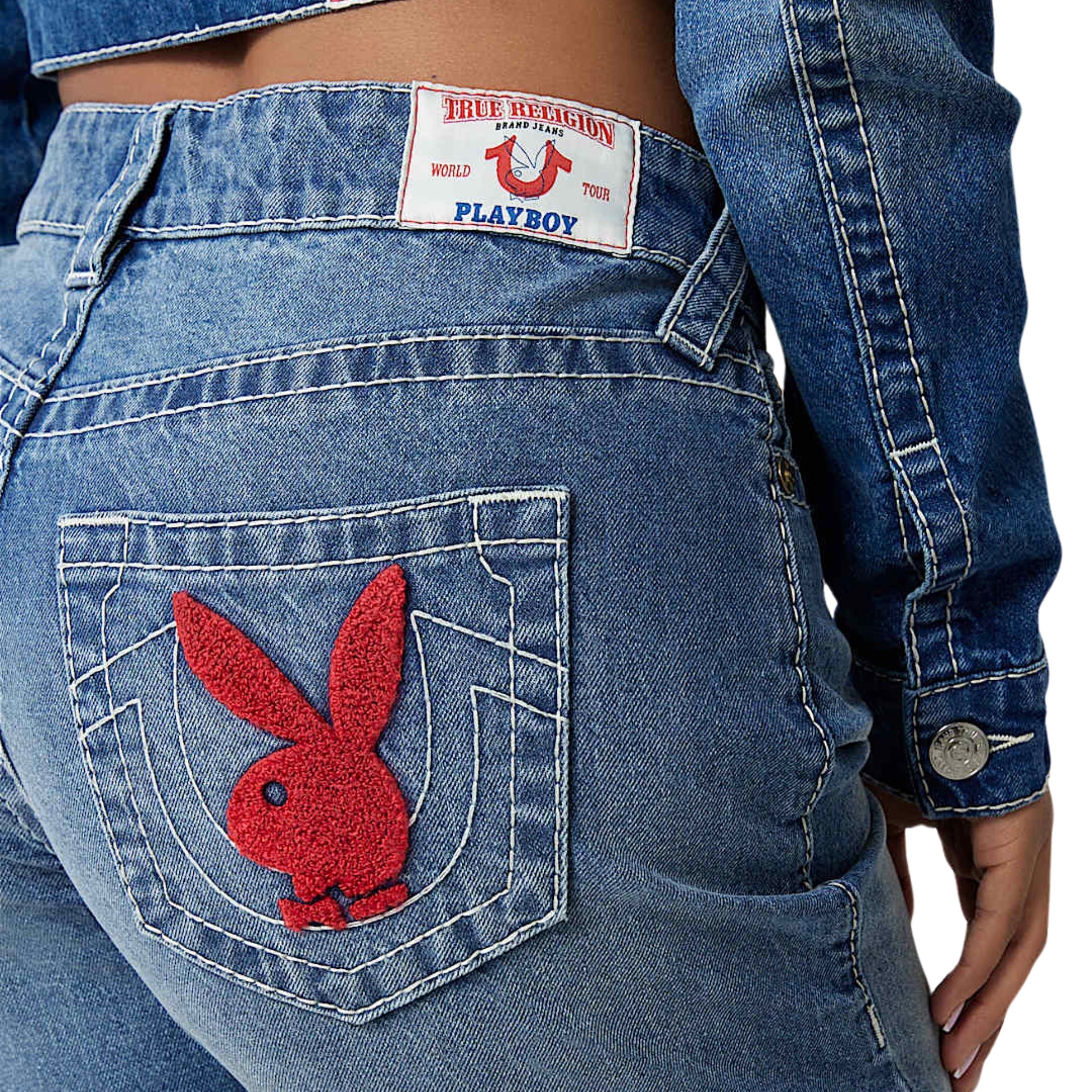 TRUE RELIGION TR X PB BIG T BOBBI BAGGY JEAN MEDIUM WASH