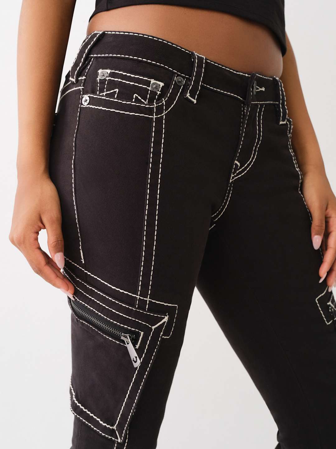 True Religion Becca Cargo Pnats Bootcut Black