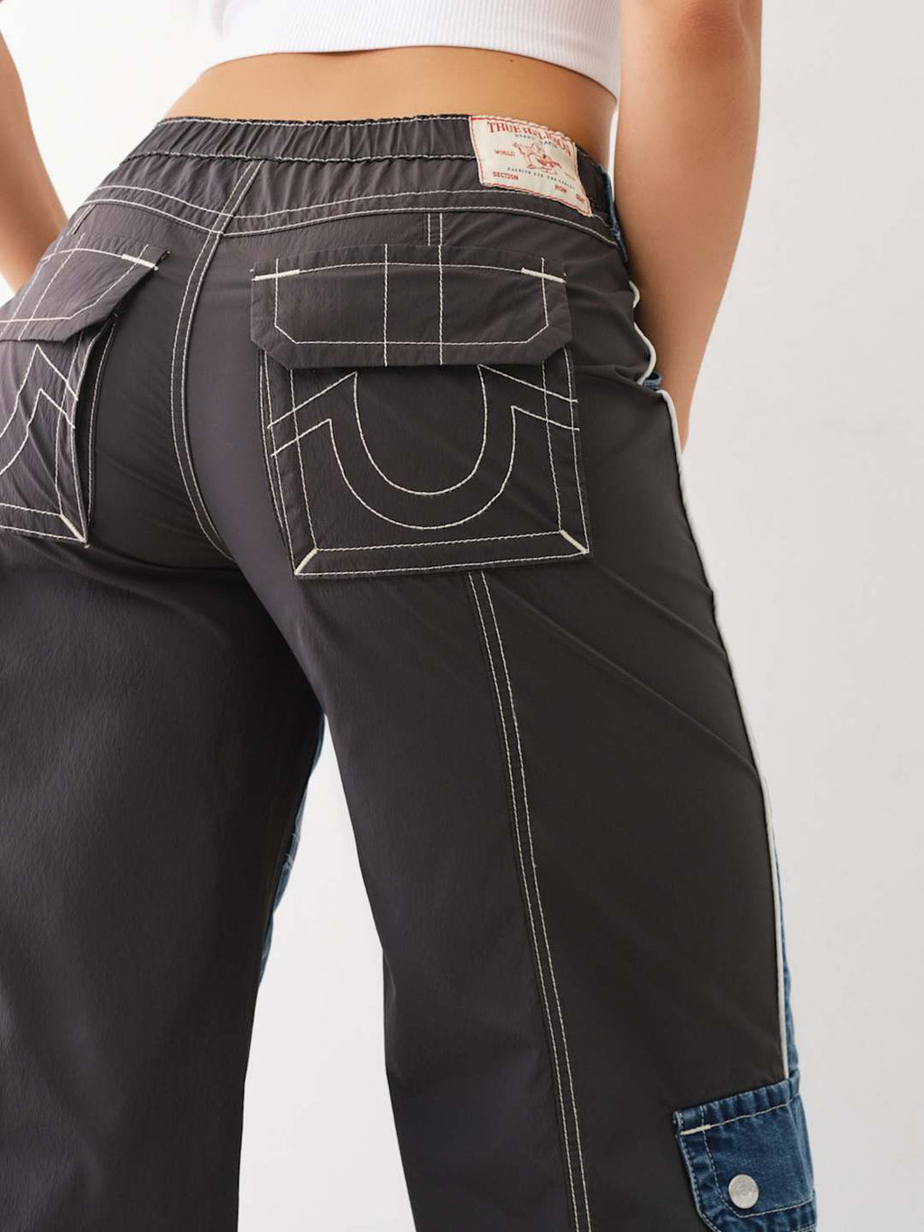 True Religion Baggy Cargo Pants Ladies Medium Wash