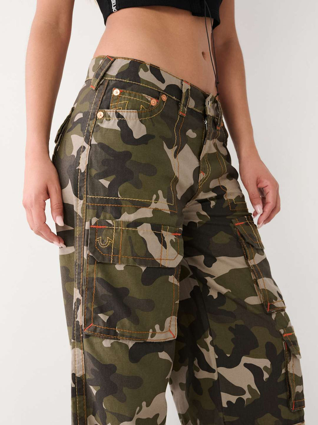 True Religion Jessie Cargo Pants Ladies Baggy Camo