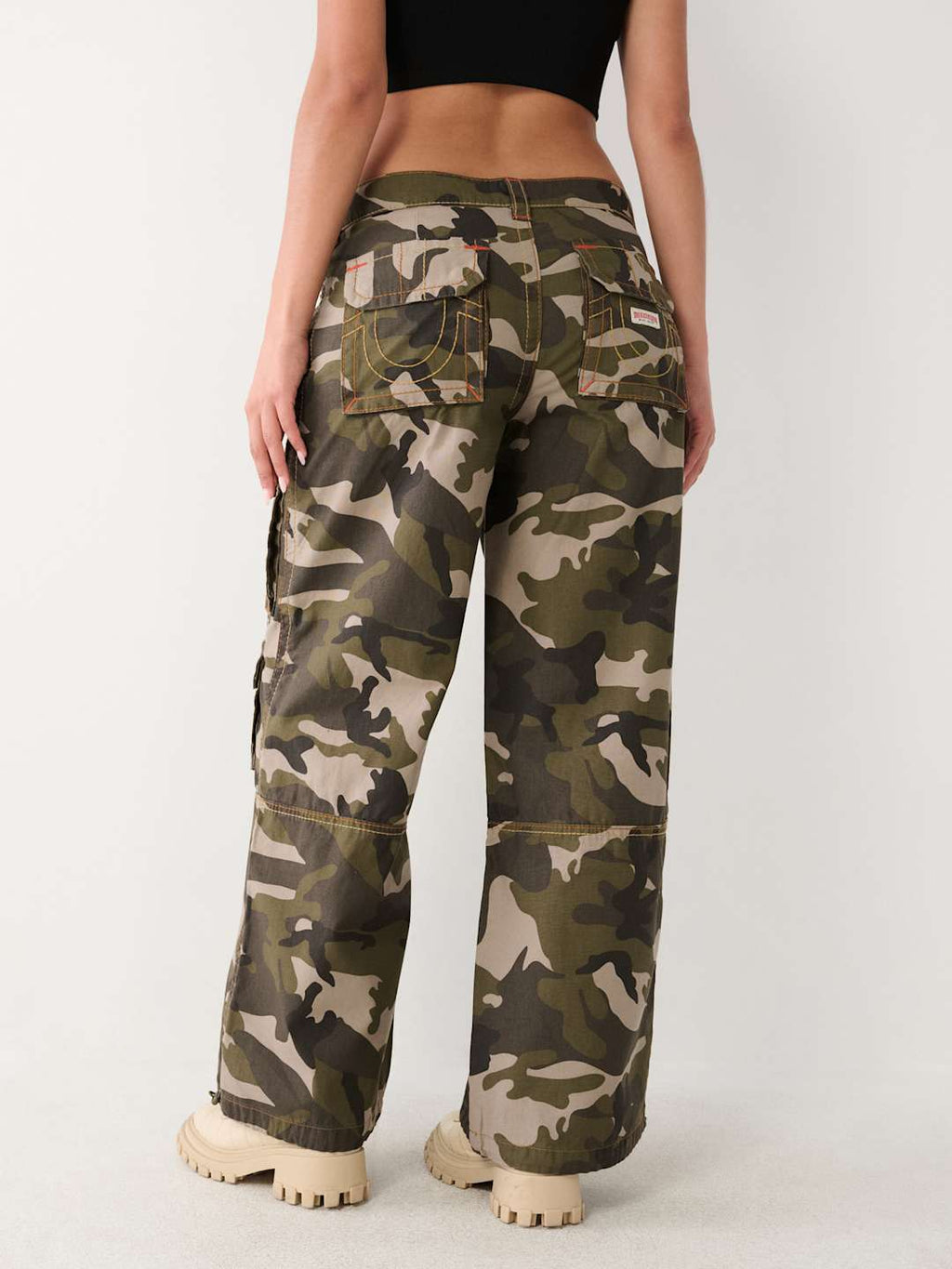 True Religion Jessie Cargo Pants Ladies Baggy Camo
