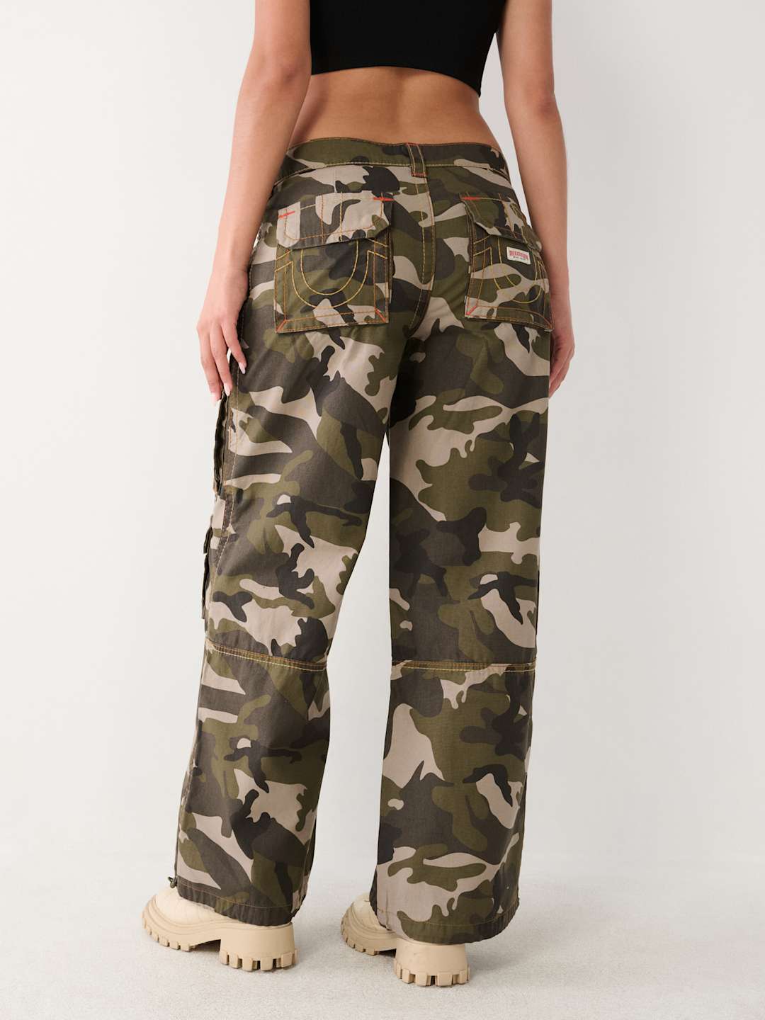 True Religion Jessie Cargo Pants Ladies Baggy Camo