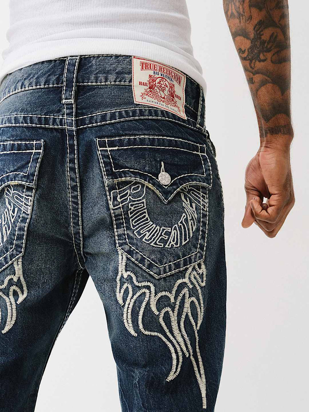 True Religion Billy Jeans Flame Jingled Dark Wash