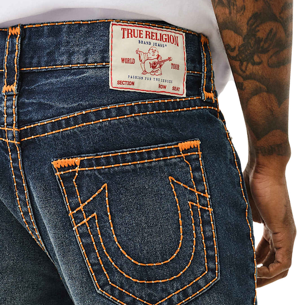 TRUE RELIGION JEANS ROCCO NF PIKSTITCH 32IN TRAVIS DARK WASH