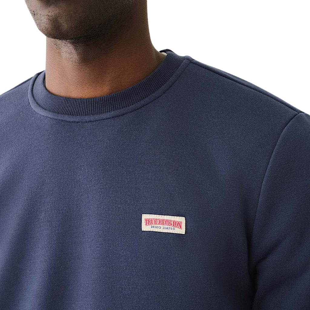 TRUE RELIGION OG LABEL CREW SWEATSHIRT DRESS BLUE