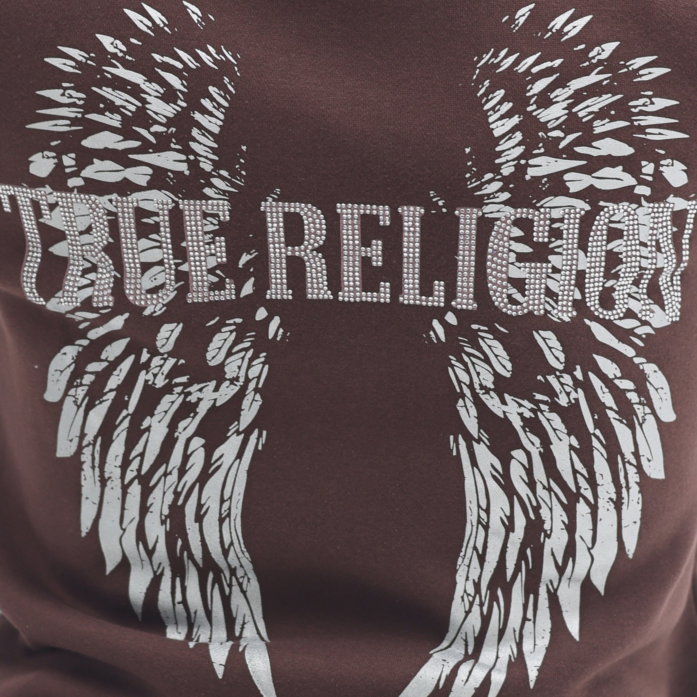 TRUE RELIGION CRYSTAL WING HS ZIP HOODIE DEEP MAHOGANY