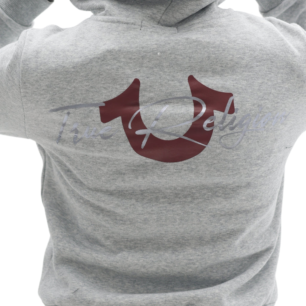 TRUE RELIGION FOIL HS ZIP HOODIE HEATHER GREY