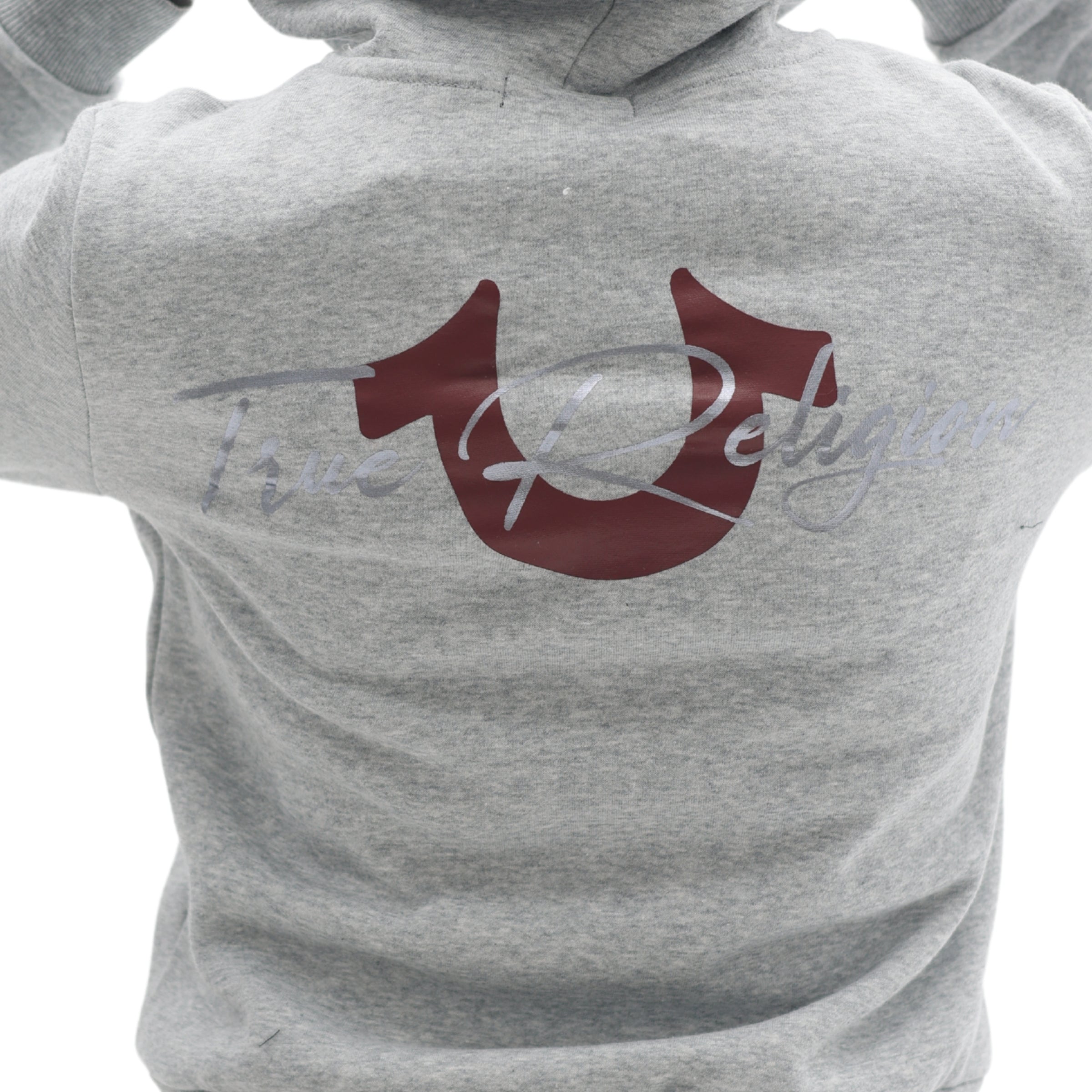 TRUE RELIGION FOIL HS ZIP HOODIE HEATHER GREY