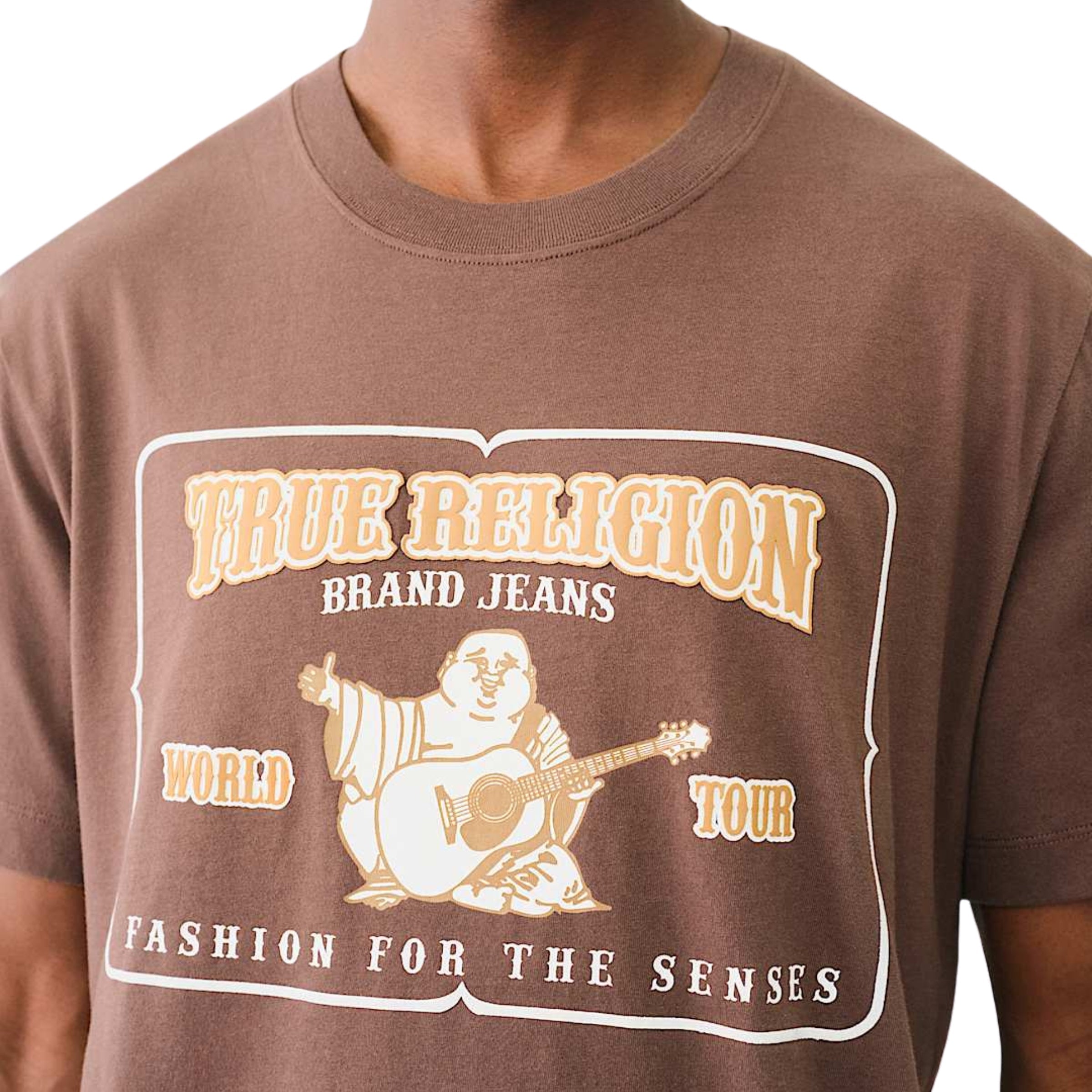 TRUE RELIGION CREW HIGH DENSITY SRS RAILROAD TEE BRACKEN