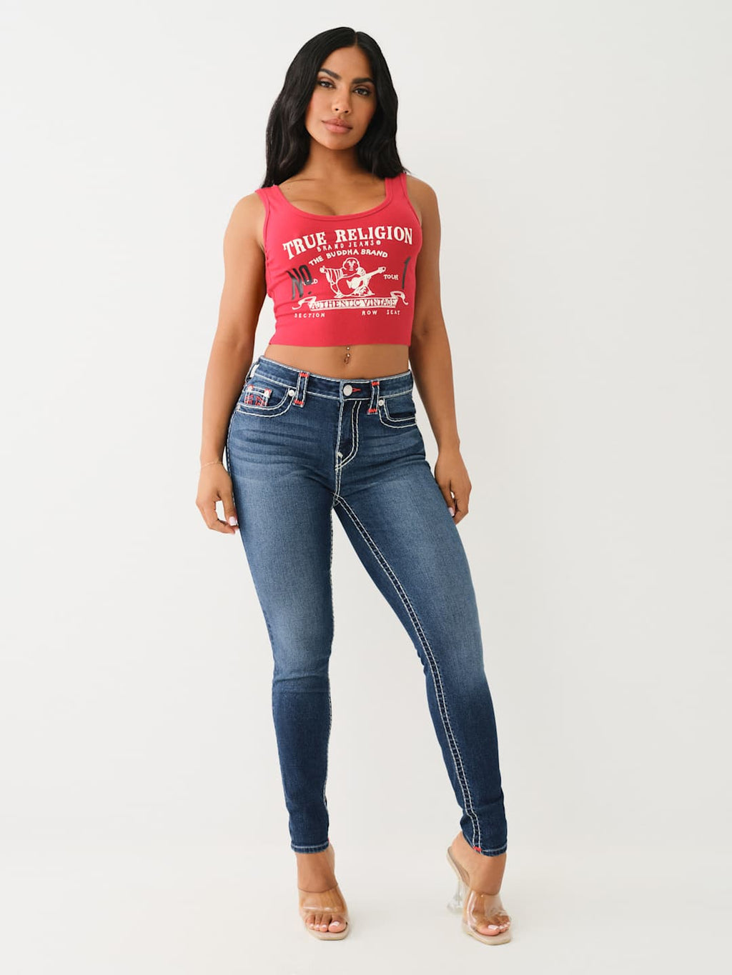 True Religion Jennie Jeans Mid Rise Skinny Mira