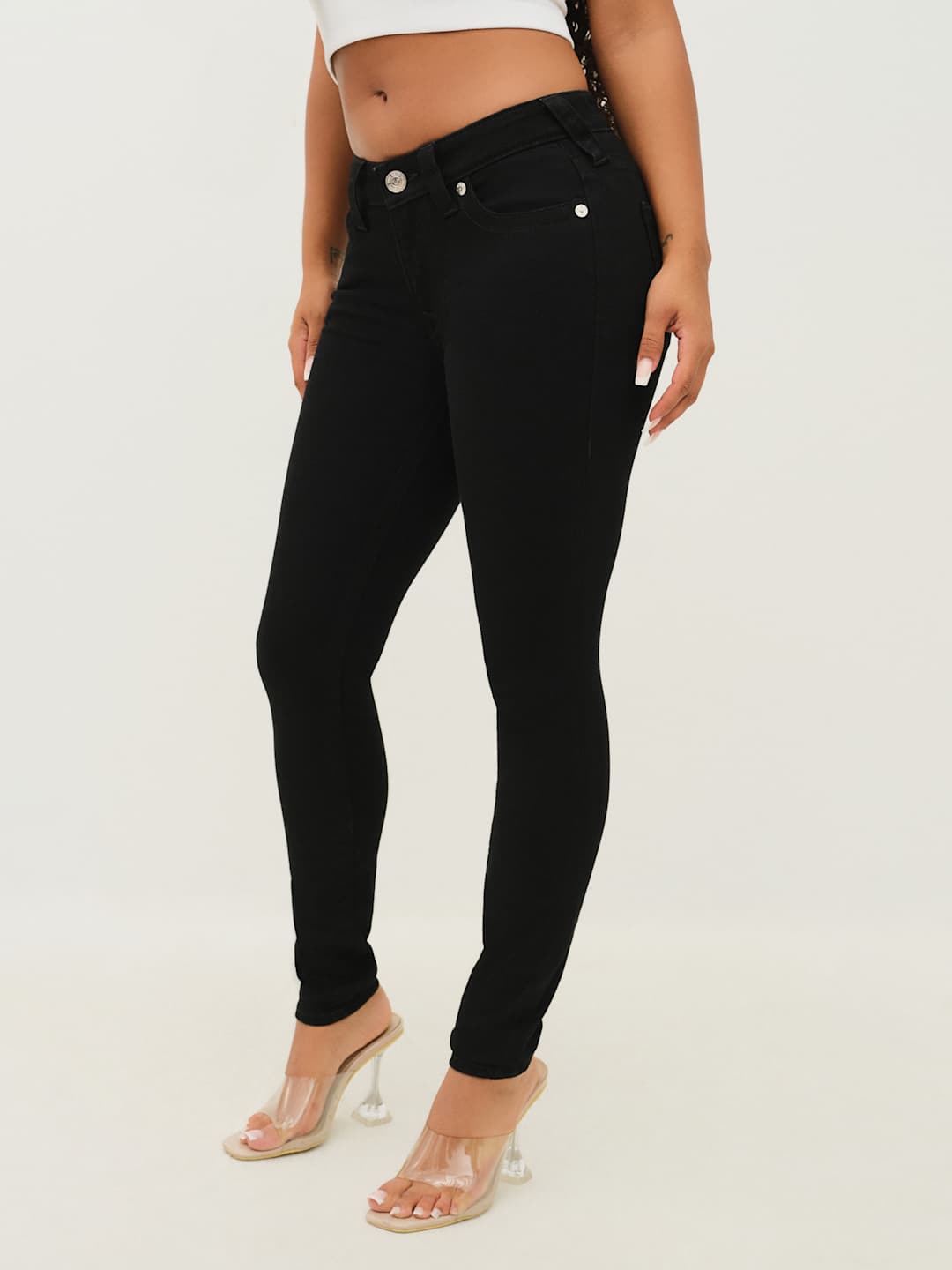 True Religion Jennie Jeans Mr Curvy Skinny Black Rinse