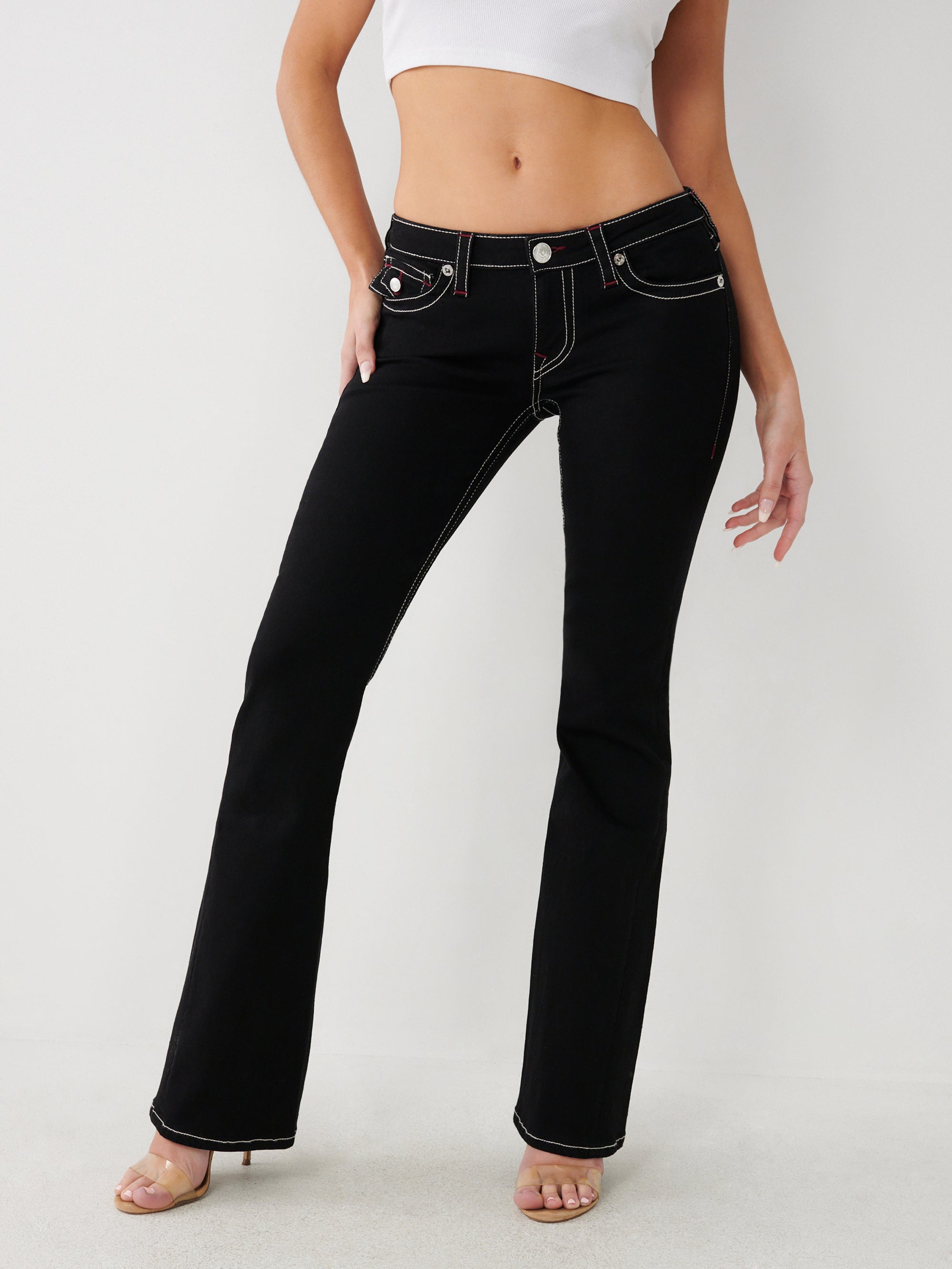 True Religion Joey Jeans Ladies Low Rise Flare Rinse Black