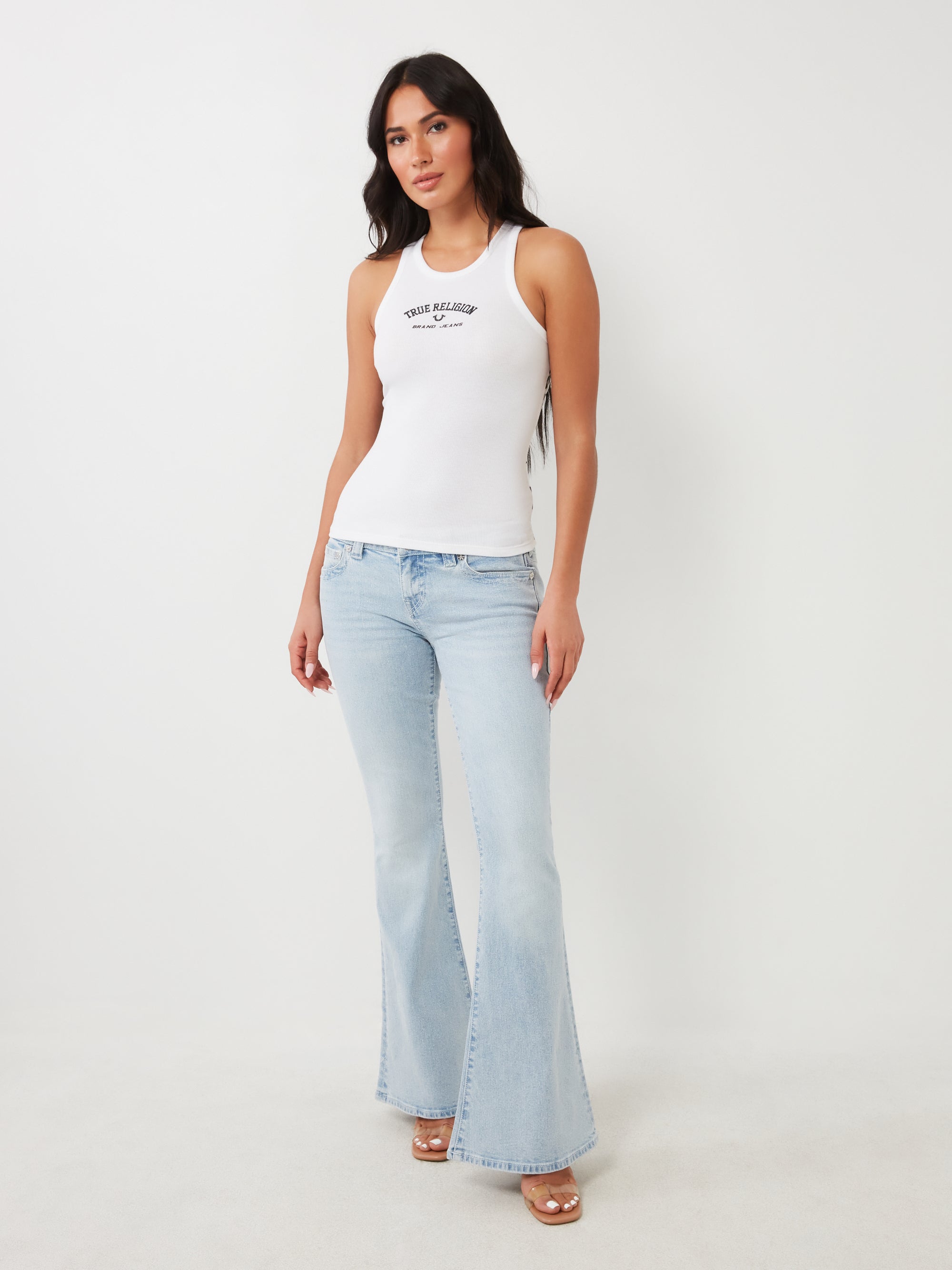 True Religion Carrie Jeans Ladies Hs Applique Flare Serene Meadows